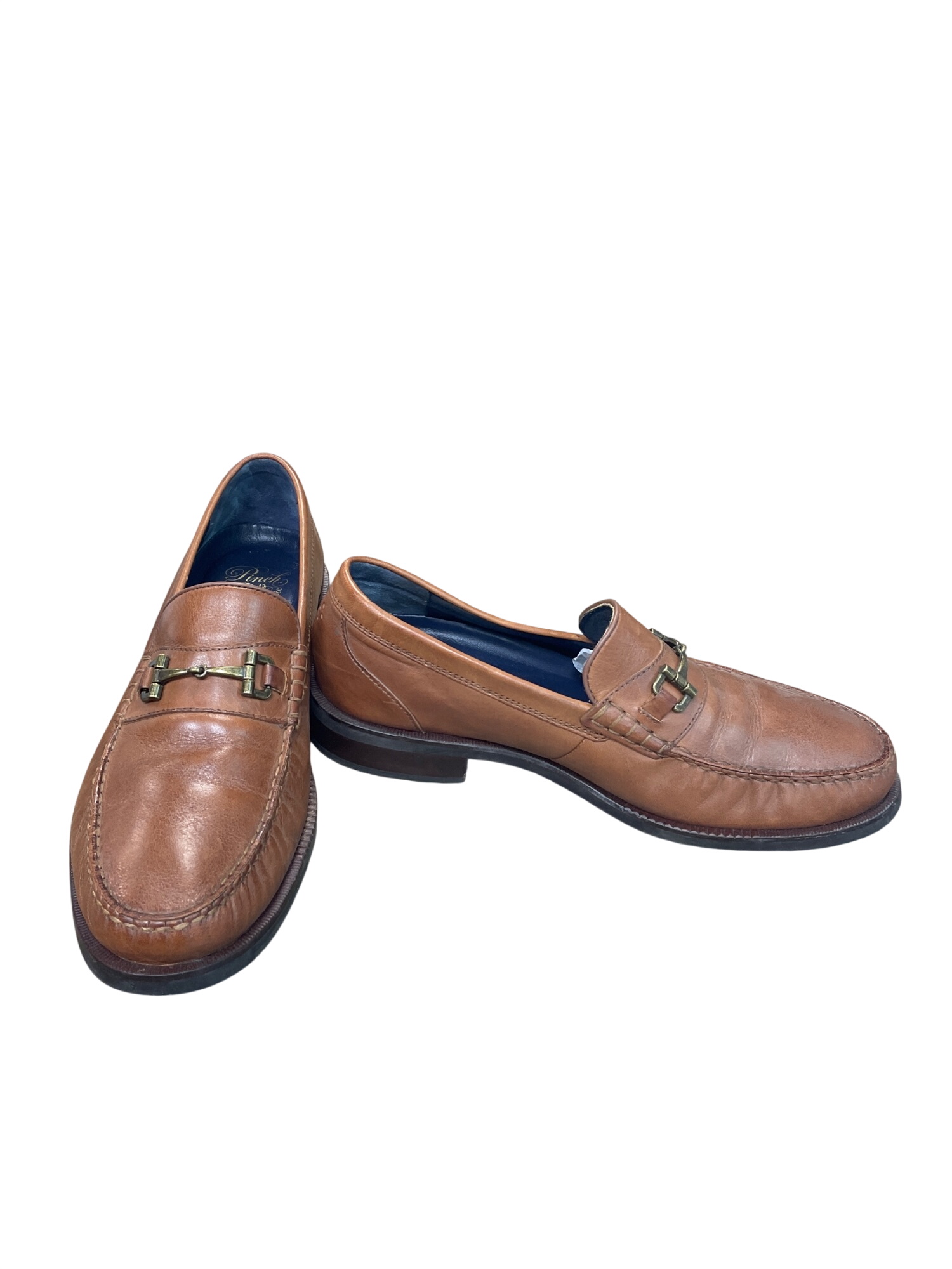 Pinch Mens Brown Leather Maine Classic slip Loafers Sz 9M
