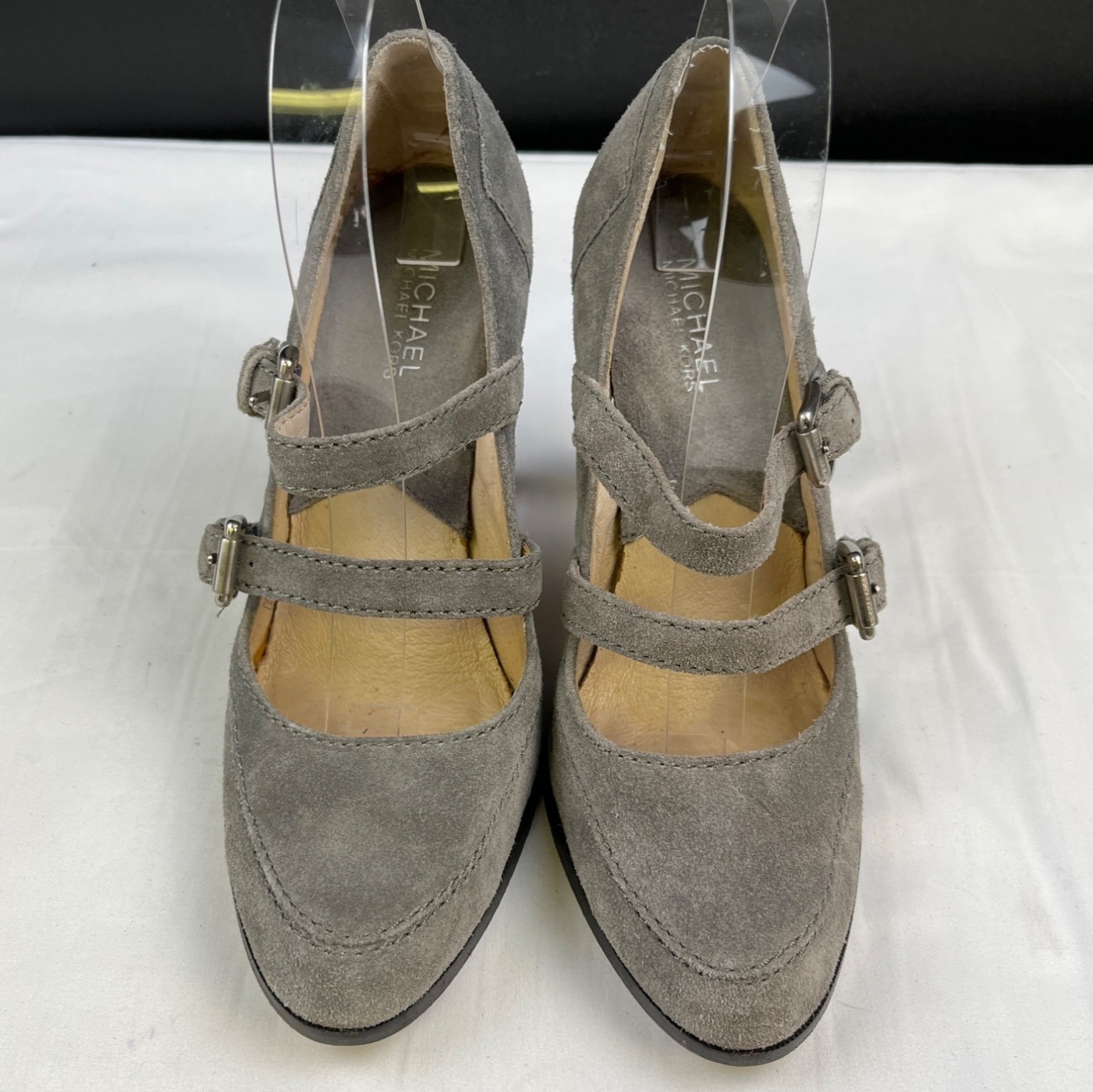 Michael Kors Women's Grey Leather Shoes/Heels Sz 9M