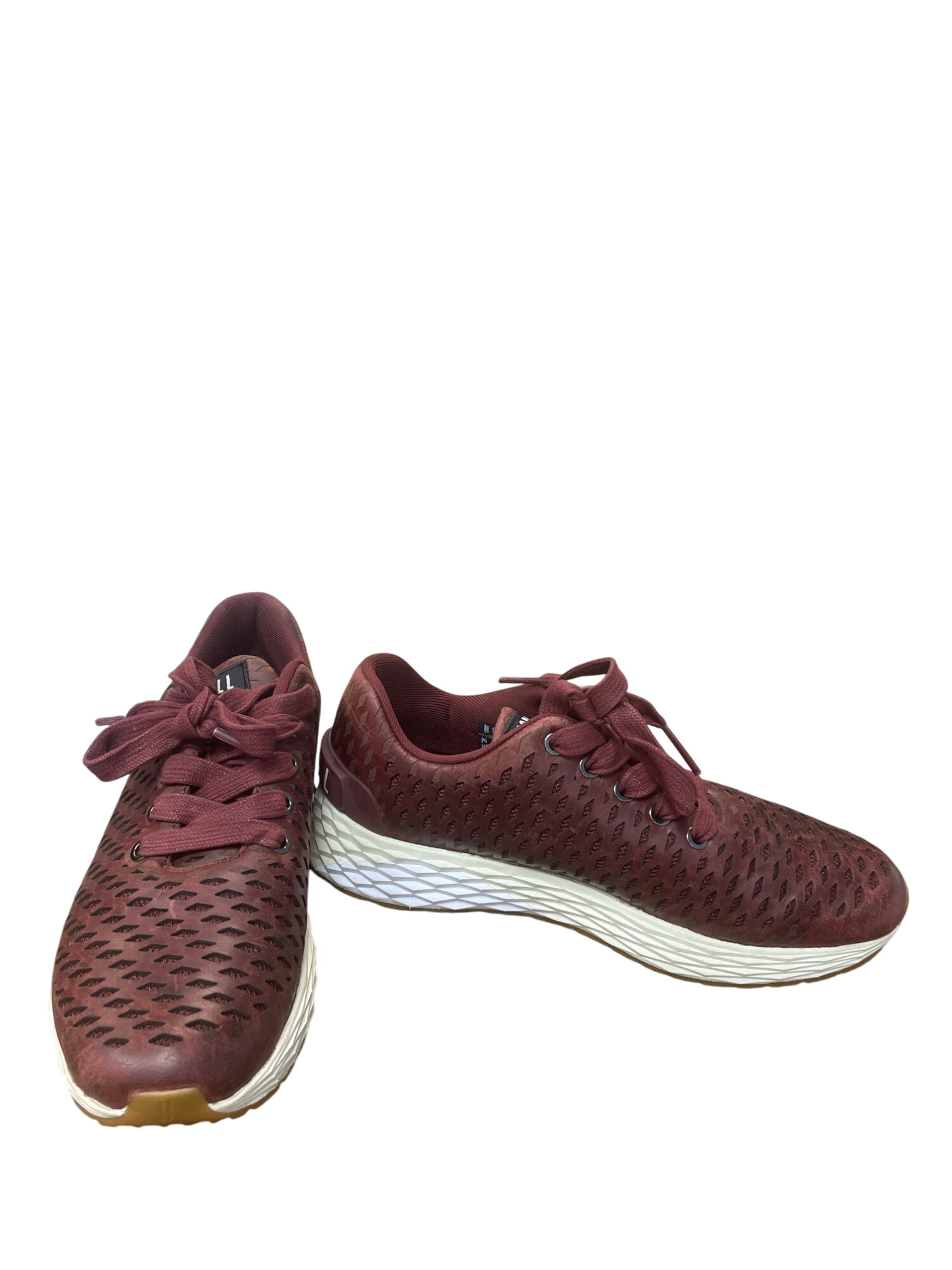 Mens Burgundy Knit perforated crossfit sneakers SZ 6.5