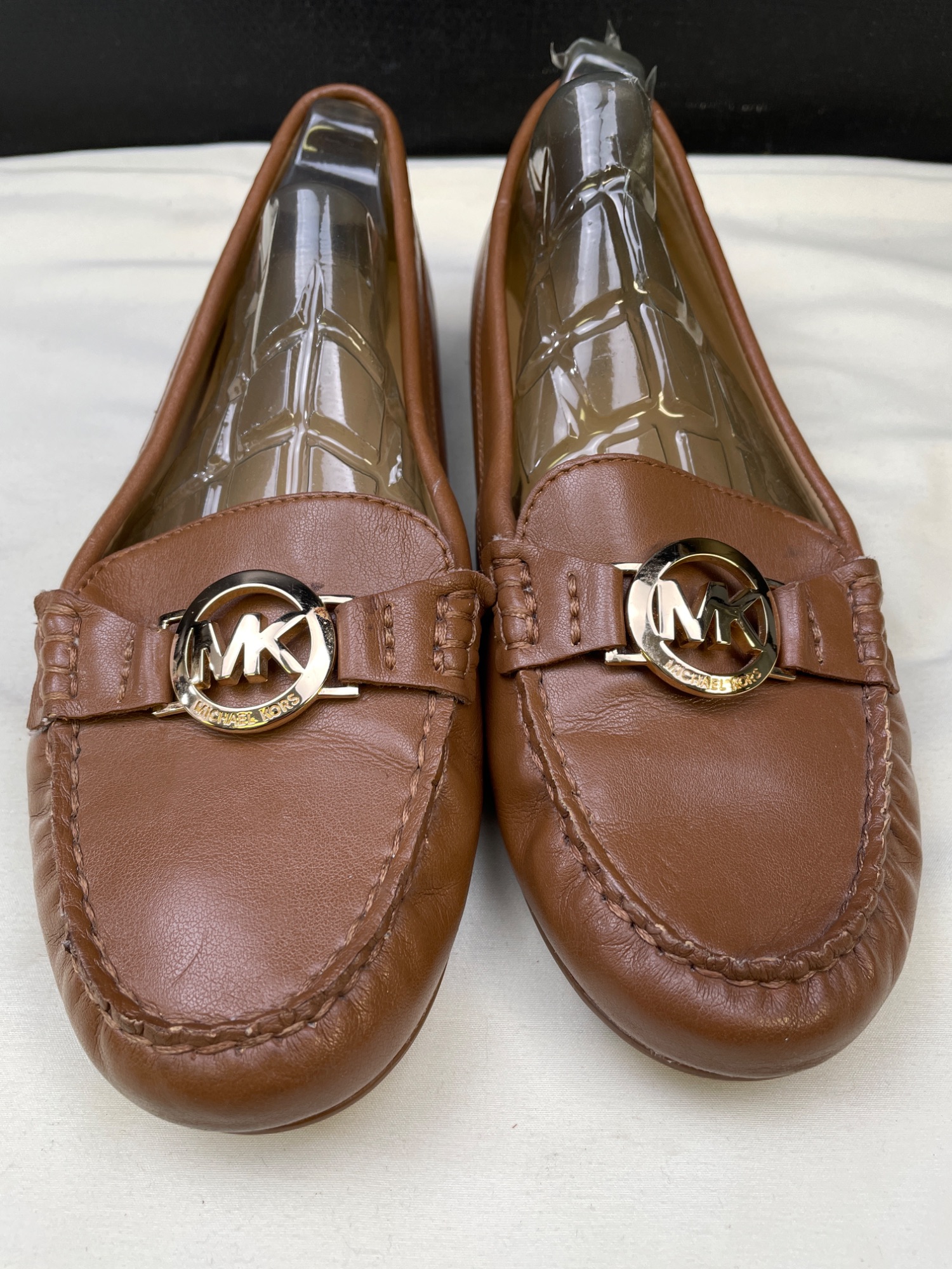 Womens Tan Loafers Shoes Slip on .5