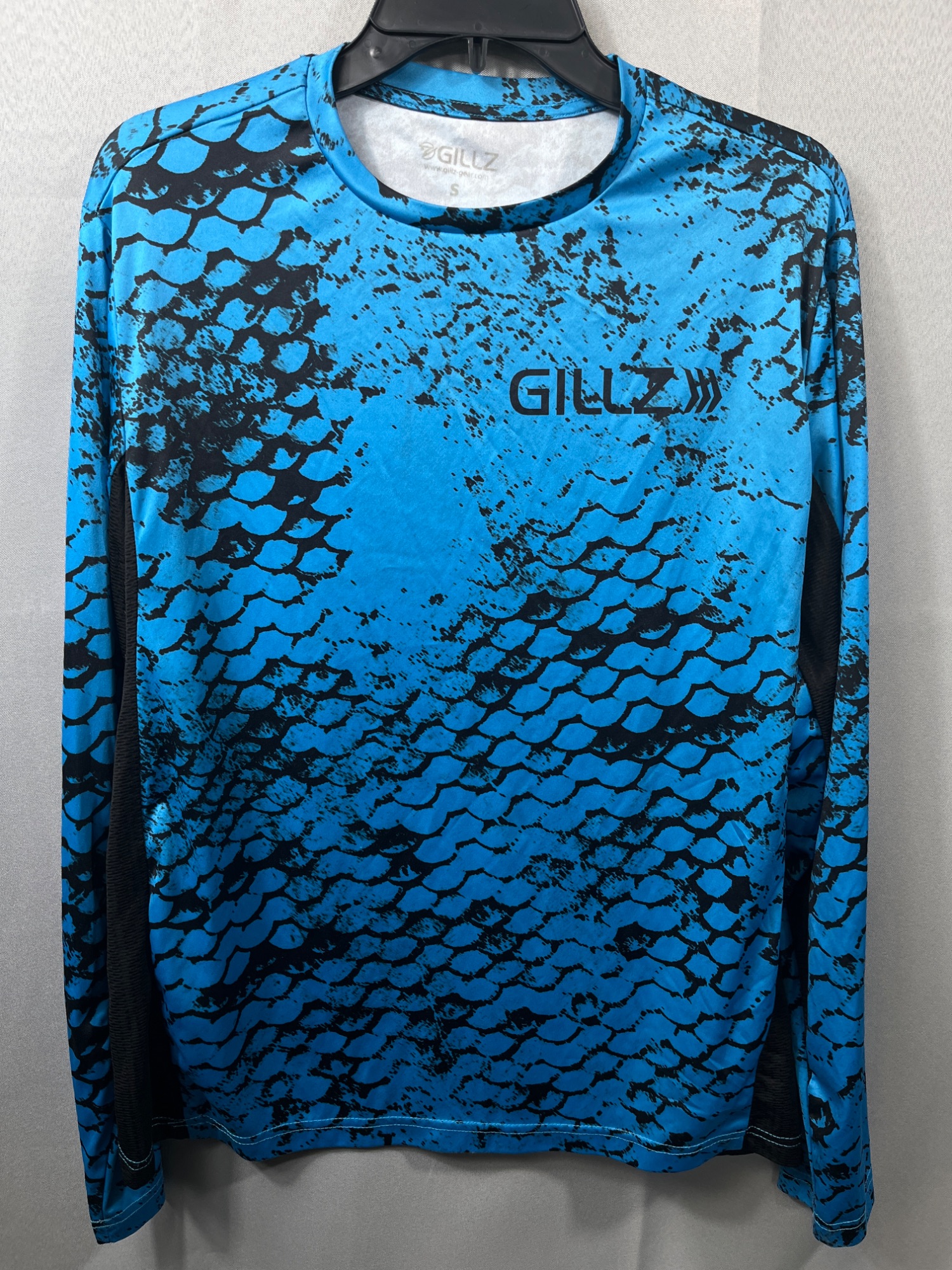 Mens Blue Long Sleeve Fishing Shirt