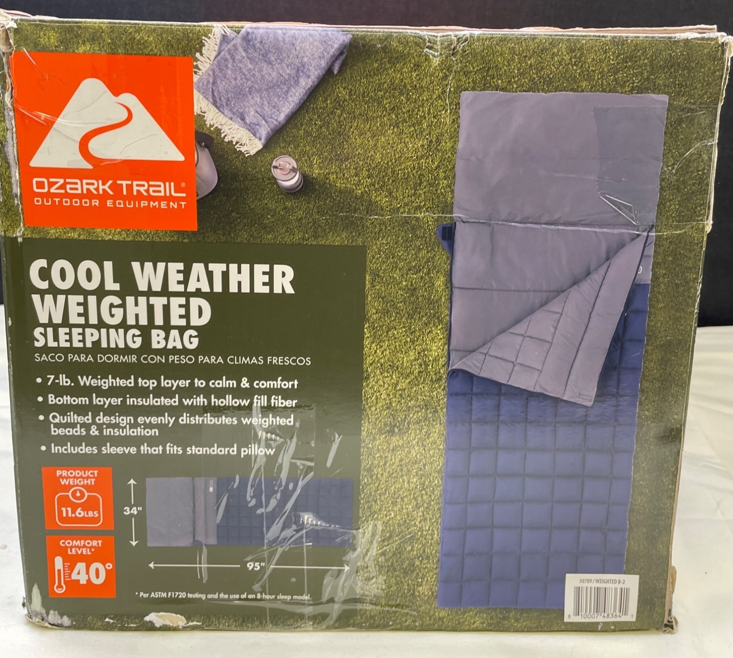 Blue Cool Weather Weighted Sleeping Bag