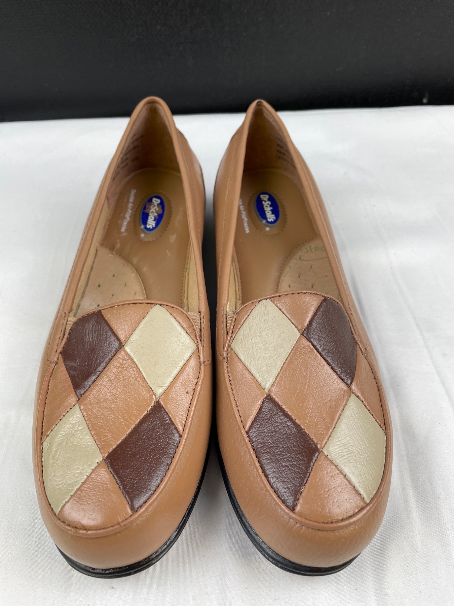 Women's Leather Tan/Multi Shoes, Slip on/ Flats .5