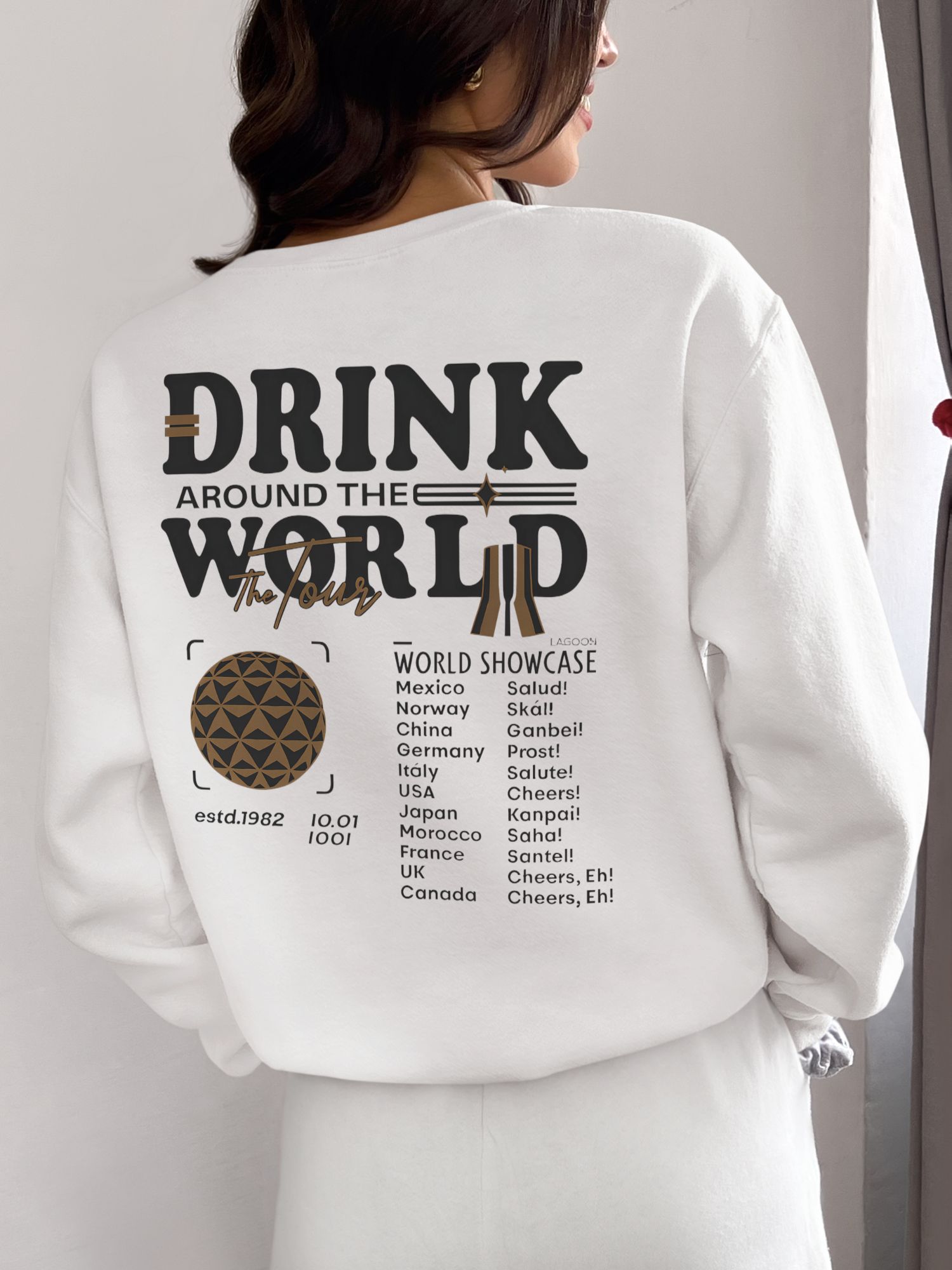 World Tour Crewneck – Drink Around the World Disney Inspired Sweatshirt, Matching Group Vacation Pullover — back view thumbnail