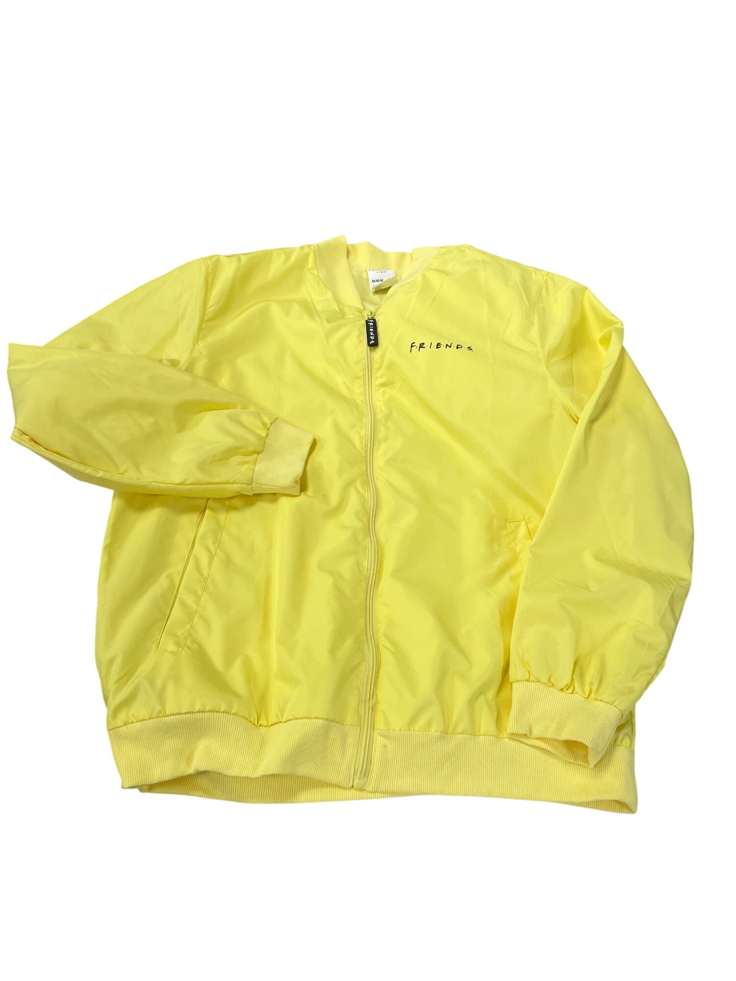Friends Central Perk By Culture Fly Mens yellow Graphic Sip Bomber Jacket Sz M