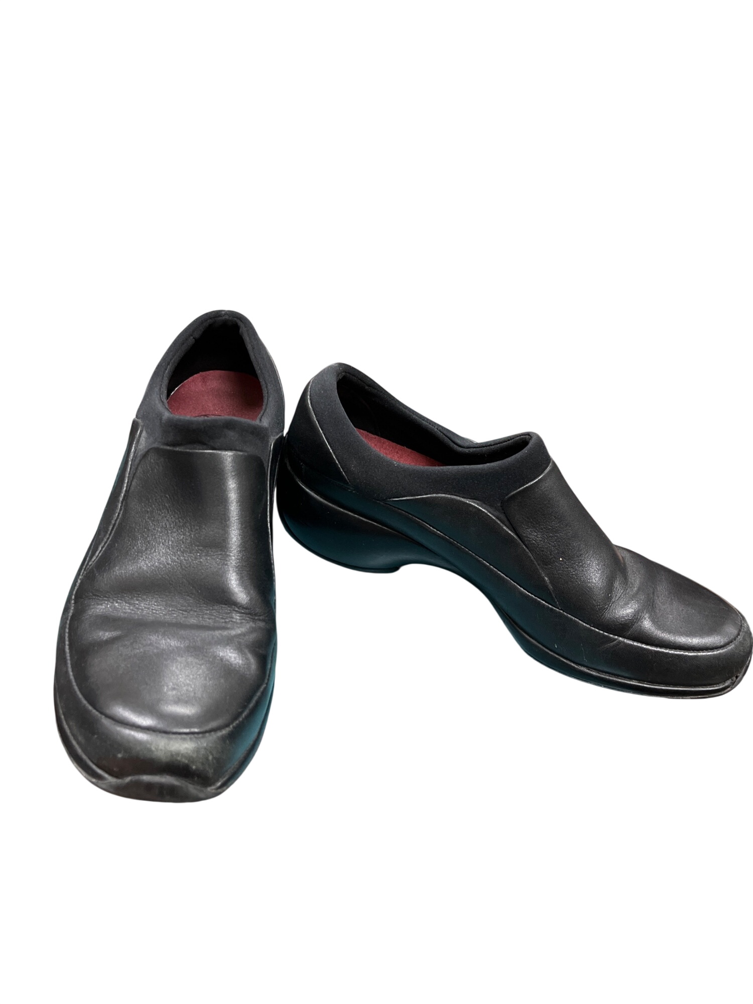 Spire Stretch wms brown leather mules clogs shoes sz 7.5 ,002