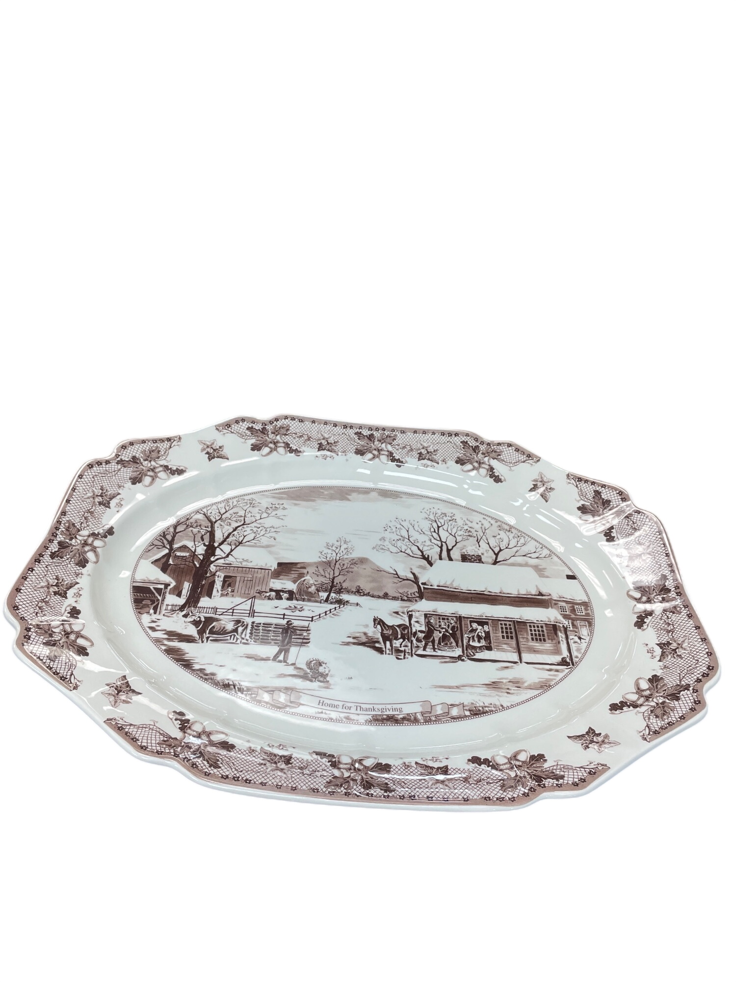 Johnson Bros. Vintage Historic America Thanksgiving Ceramic Tray