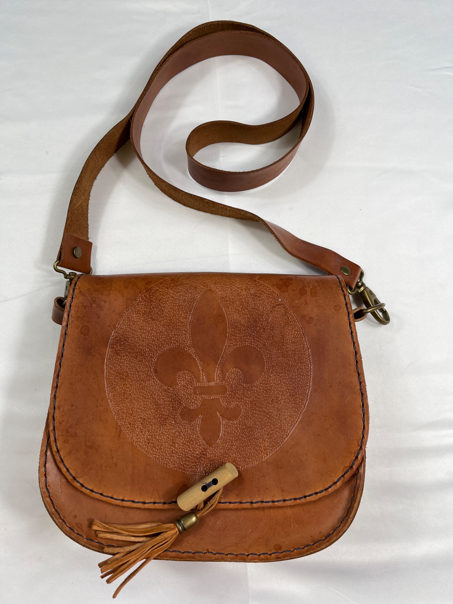 Vintage Brown Leather Crossbody Bag
