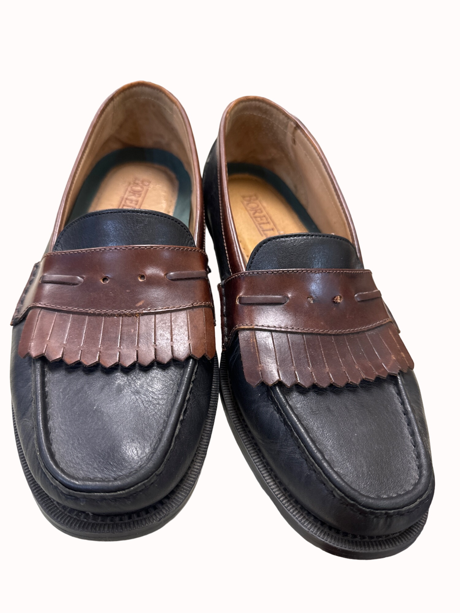 Italian men’s brown kilt leather shoes loafers
