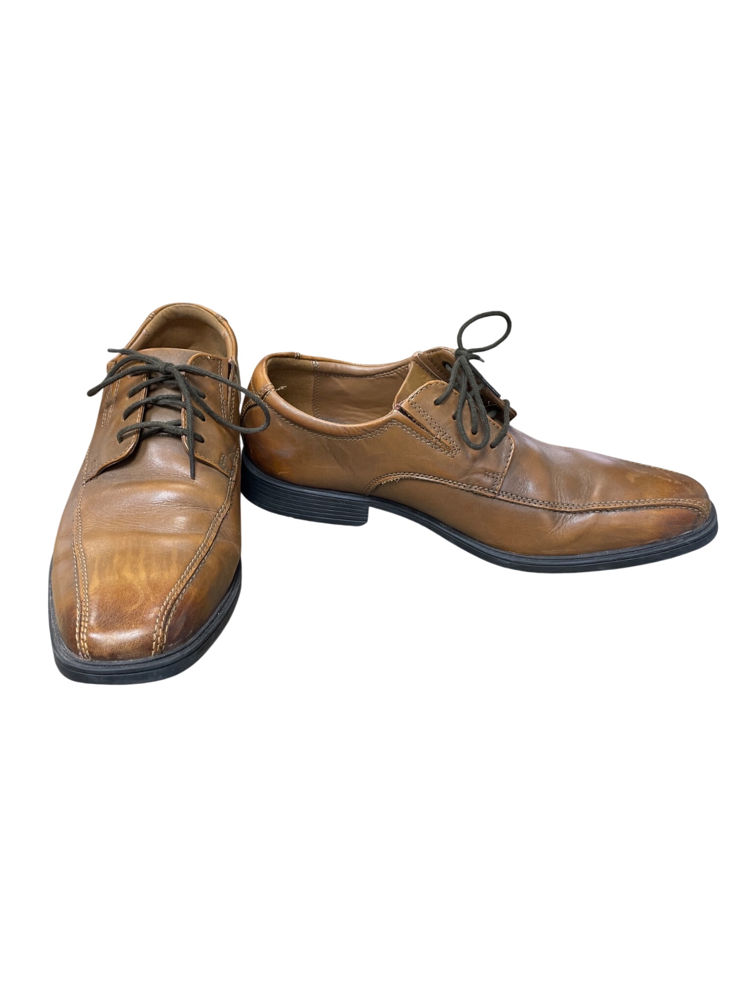 mens brown leather dress oxfords sz 9.5W