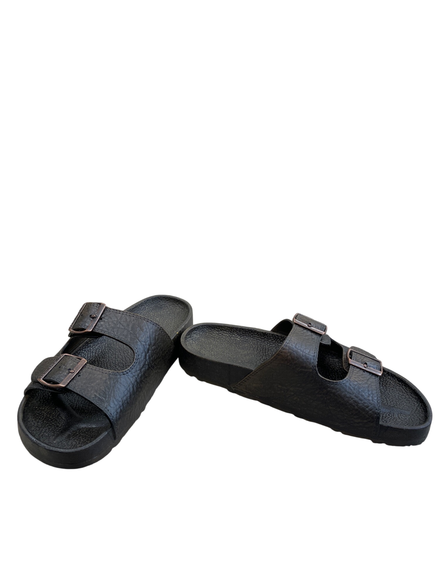 Pali Hawaiiu Mens Brown Double Strap Slide Sandals