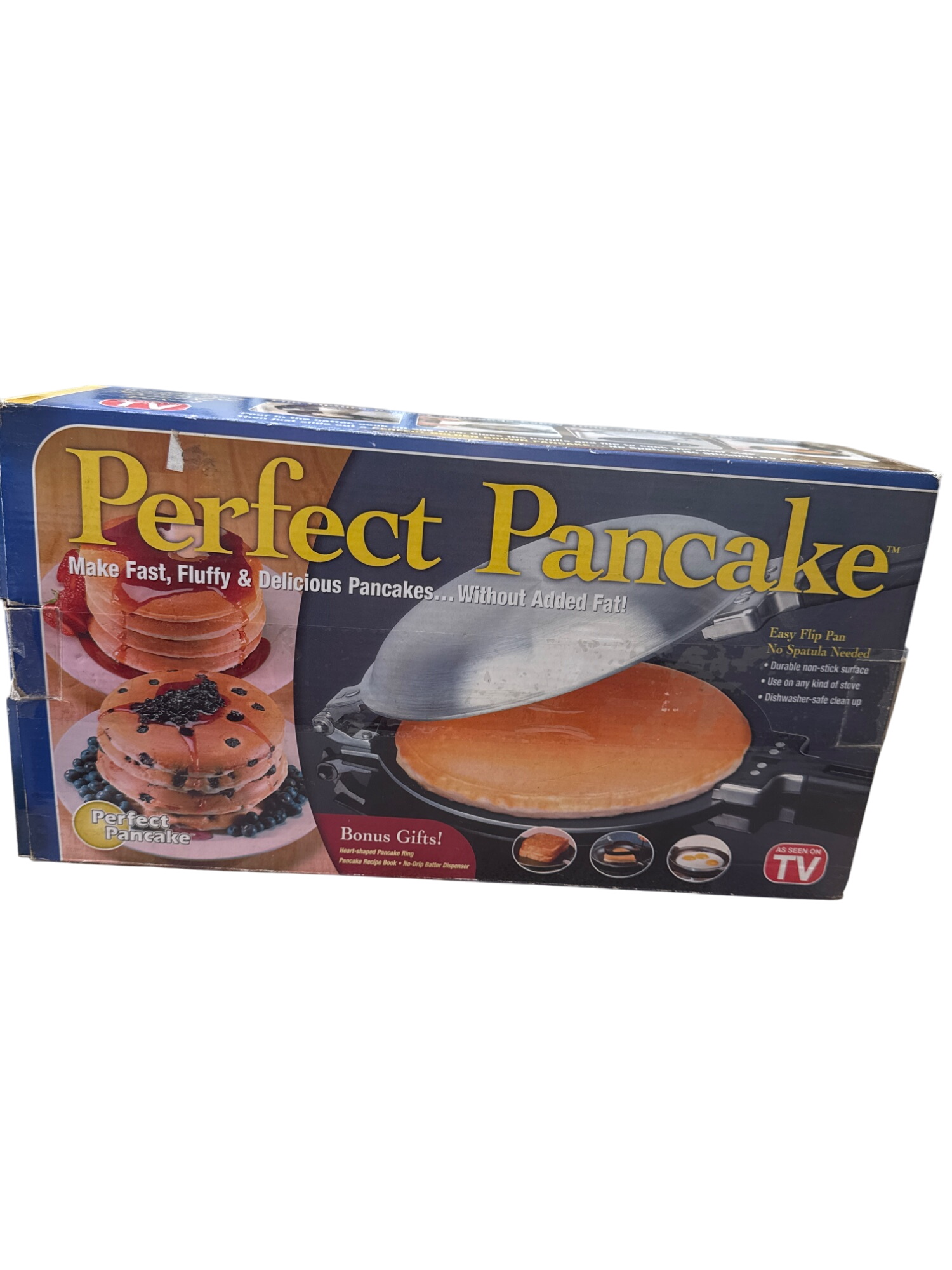 Perfect Pancake Flip Pan With Bonus Accessories - Heart Pancake Ring & Recipe Book
