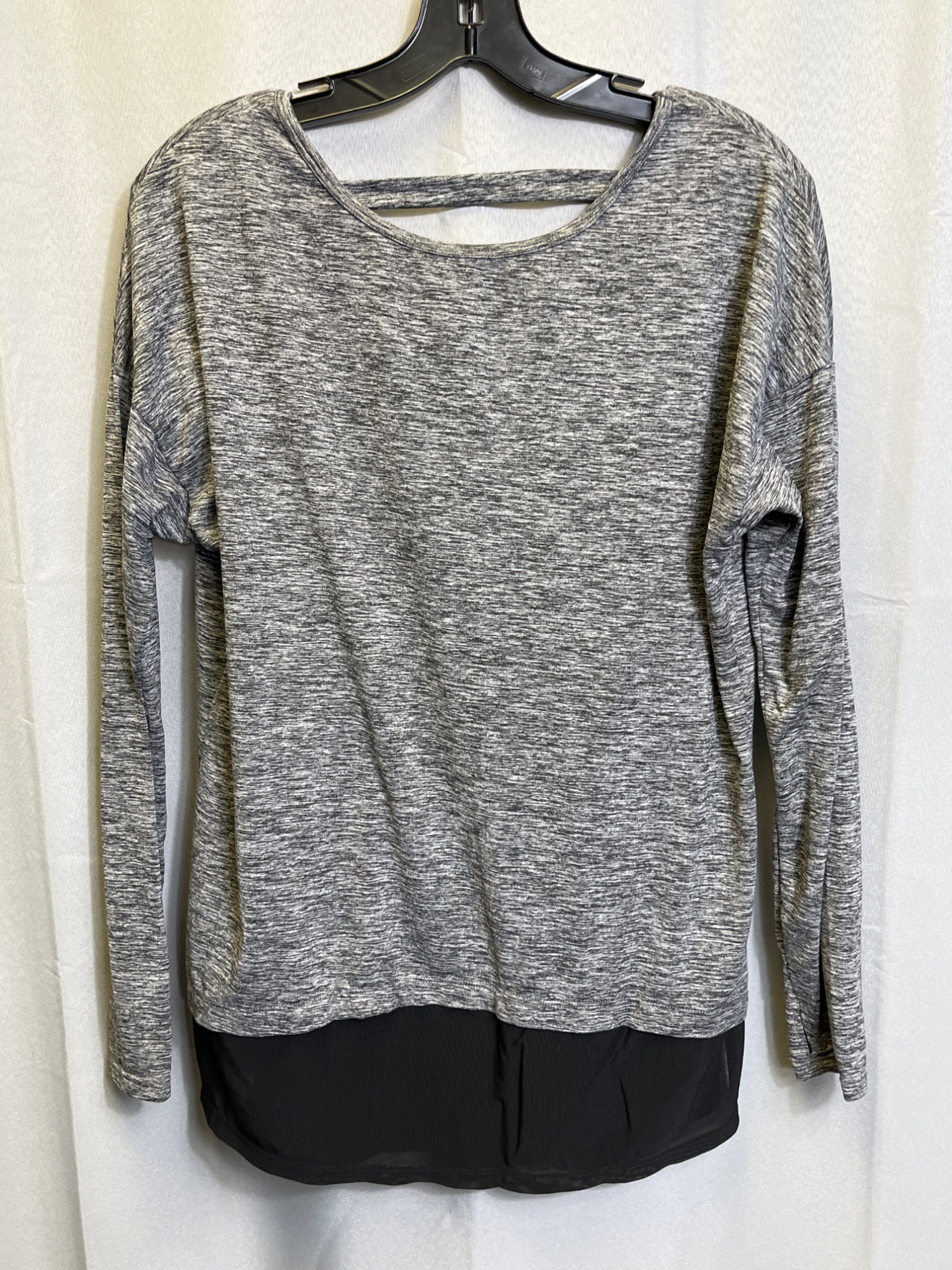 Womens Heathered Gray Long Sleeve Top