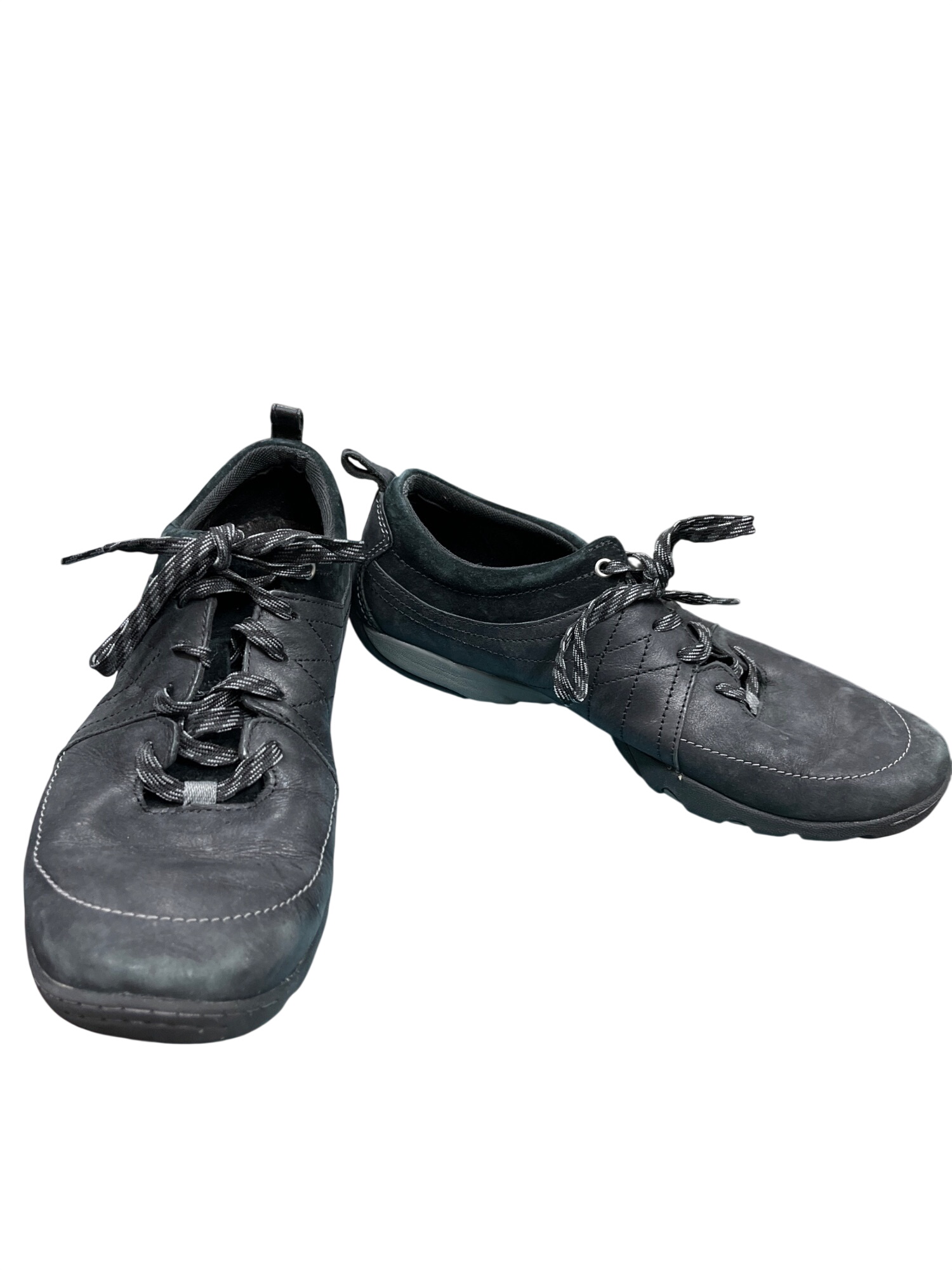 Mimosa Lena wms black leather casual shoes sneakers sz 9 ,001