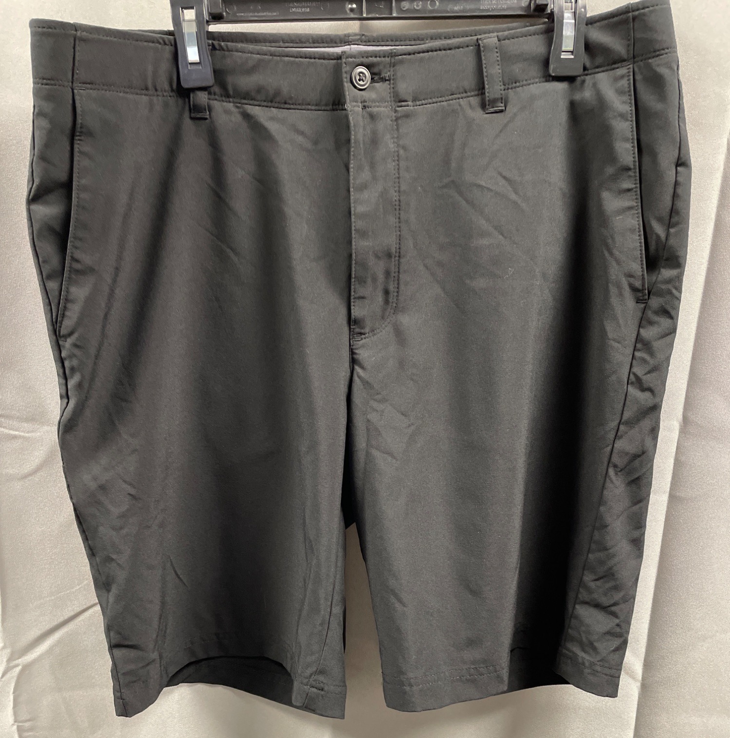 Men's Black Flat Front Golf Shorts