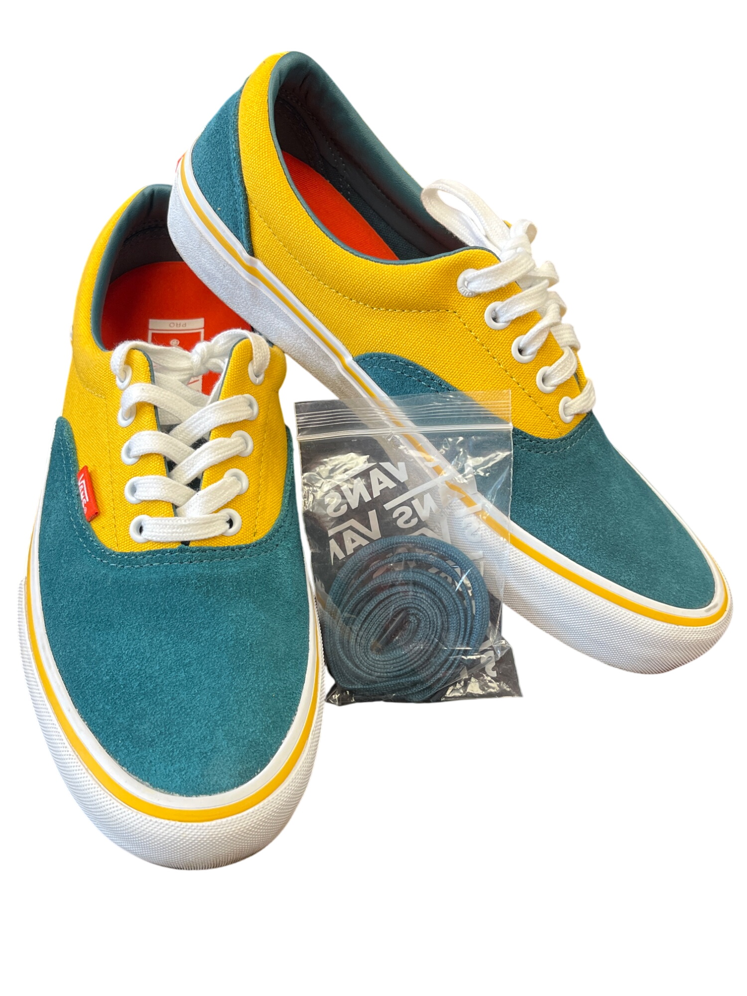 Mens Pro Skateboard Yellow green Shoes Sz 9.5