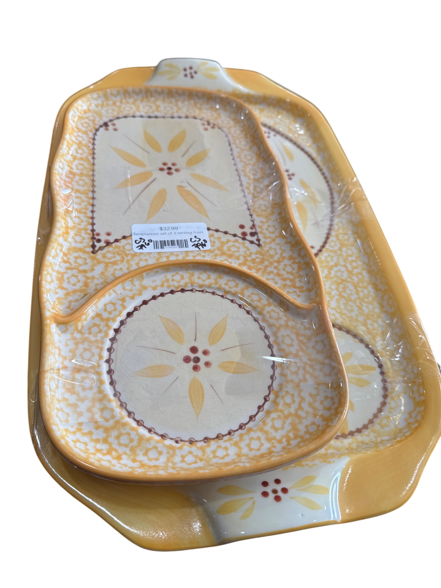 Floral Ceramic Serving Tray Set /508916R