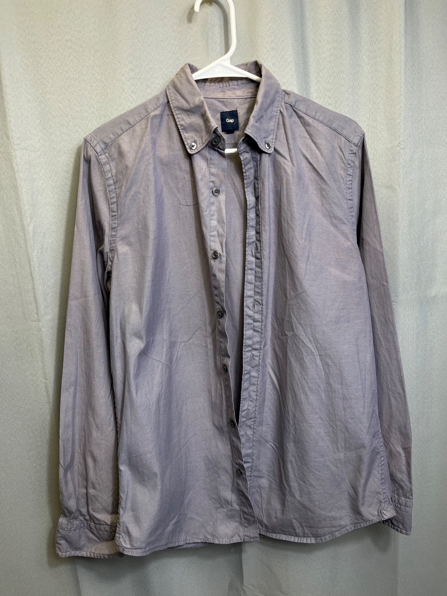 Mens Purple Button Up Long Sleeve Shirt