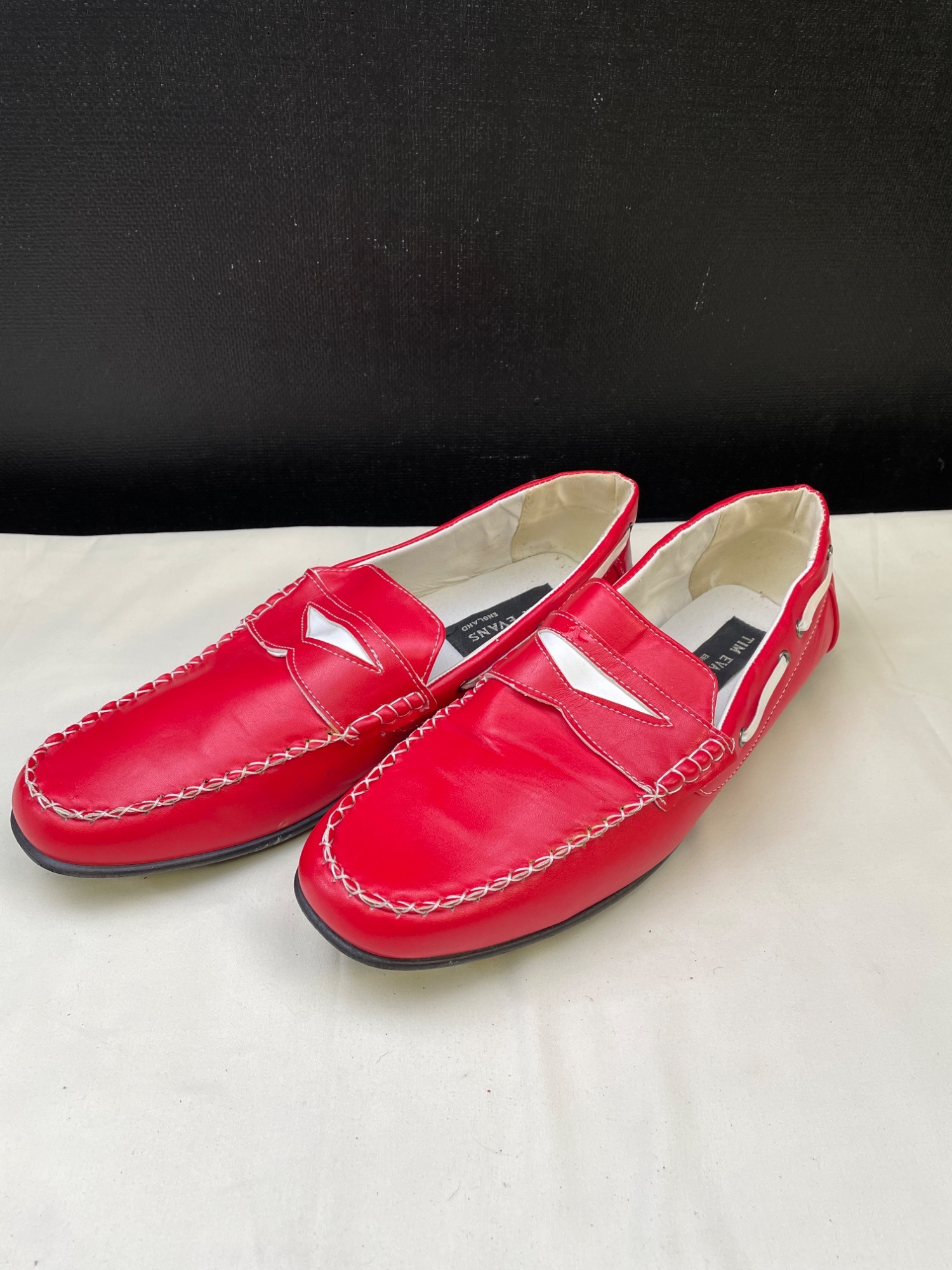 Tim Evans Men's Red Loafers/ Shoes/Slip on