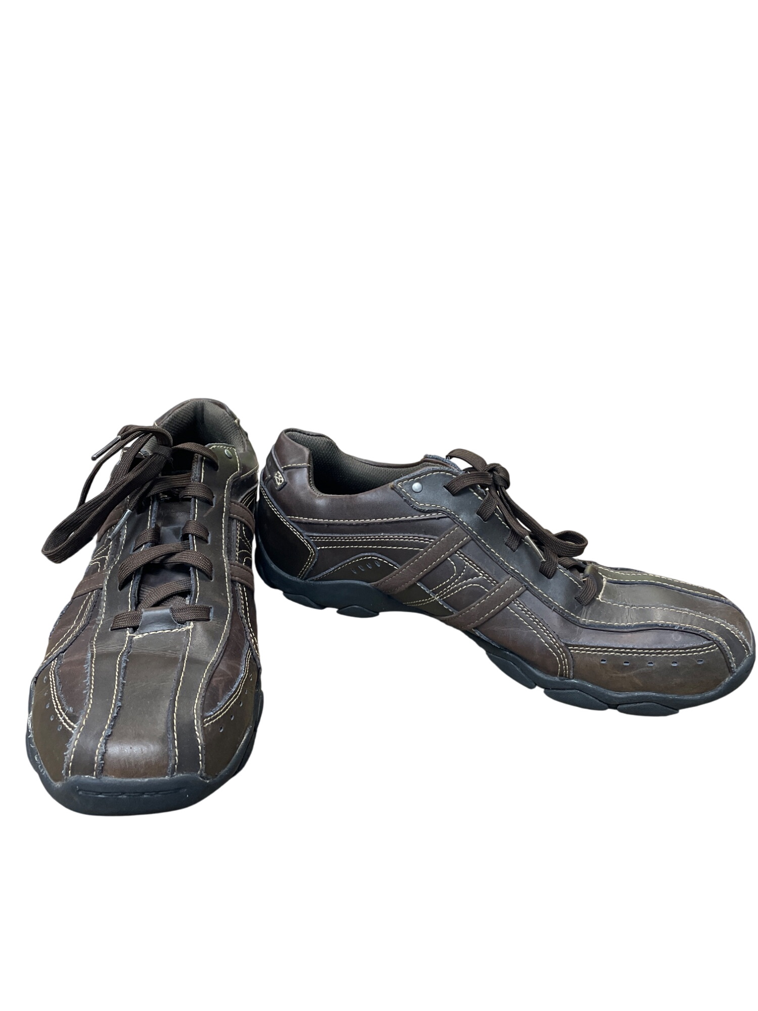 Mens Brown Leather Mens Casual Sneakers Shoe