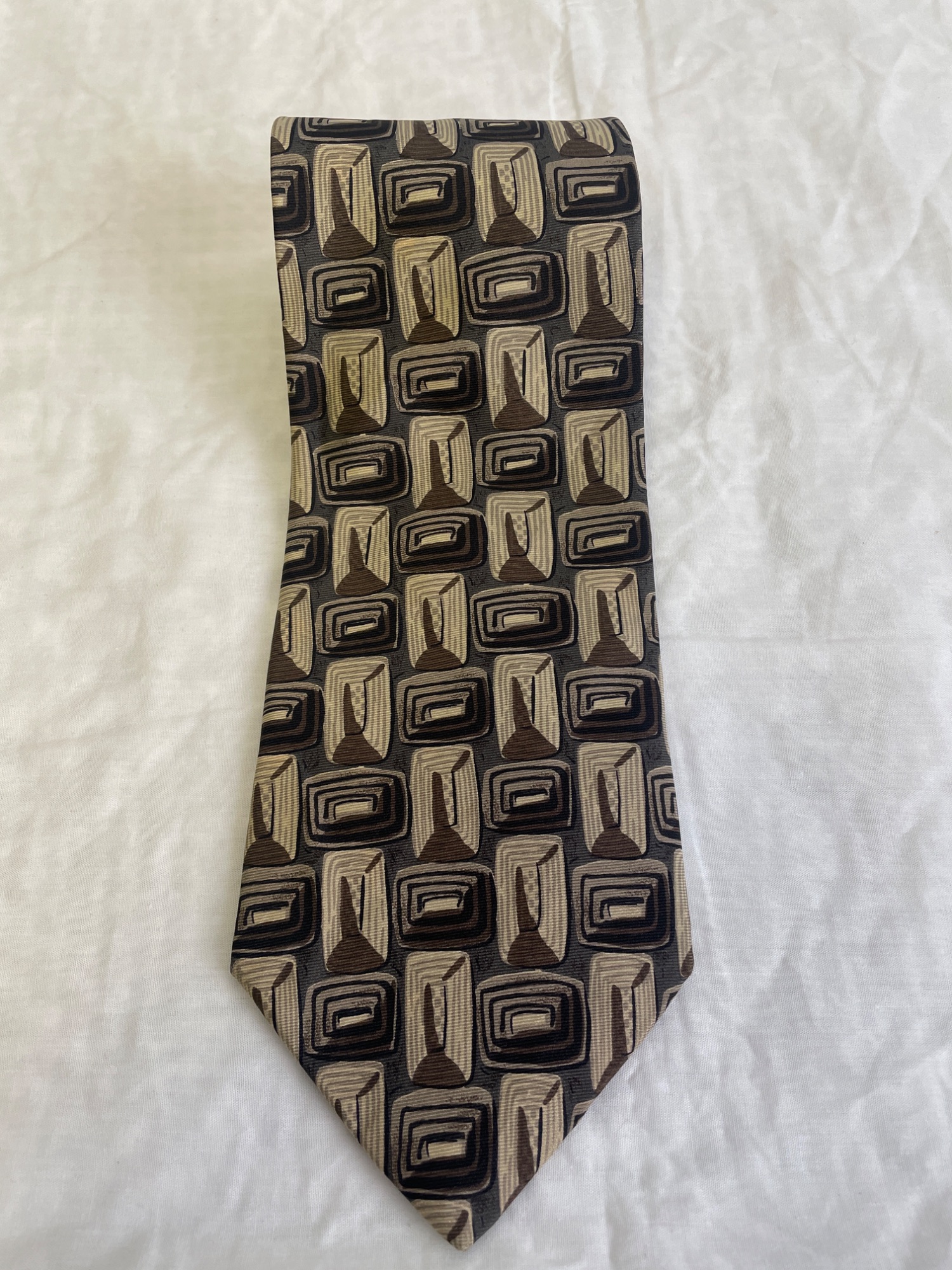 Men's Brown/ Tan Silk Tie 59' x 4"