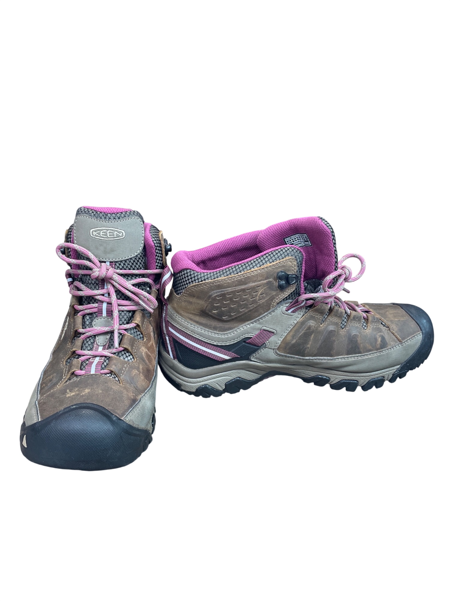 Dry Womans Brown Pink Suede Waterproof Hike Boots Sz 10