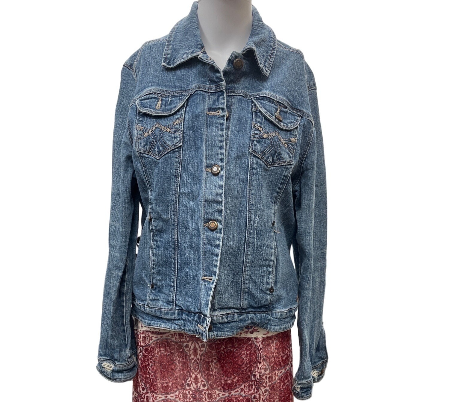 Women's Jean Jacket Front top and side pockets