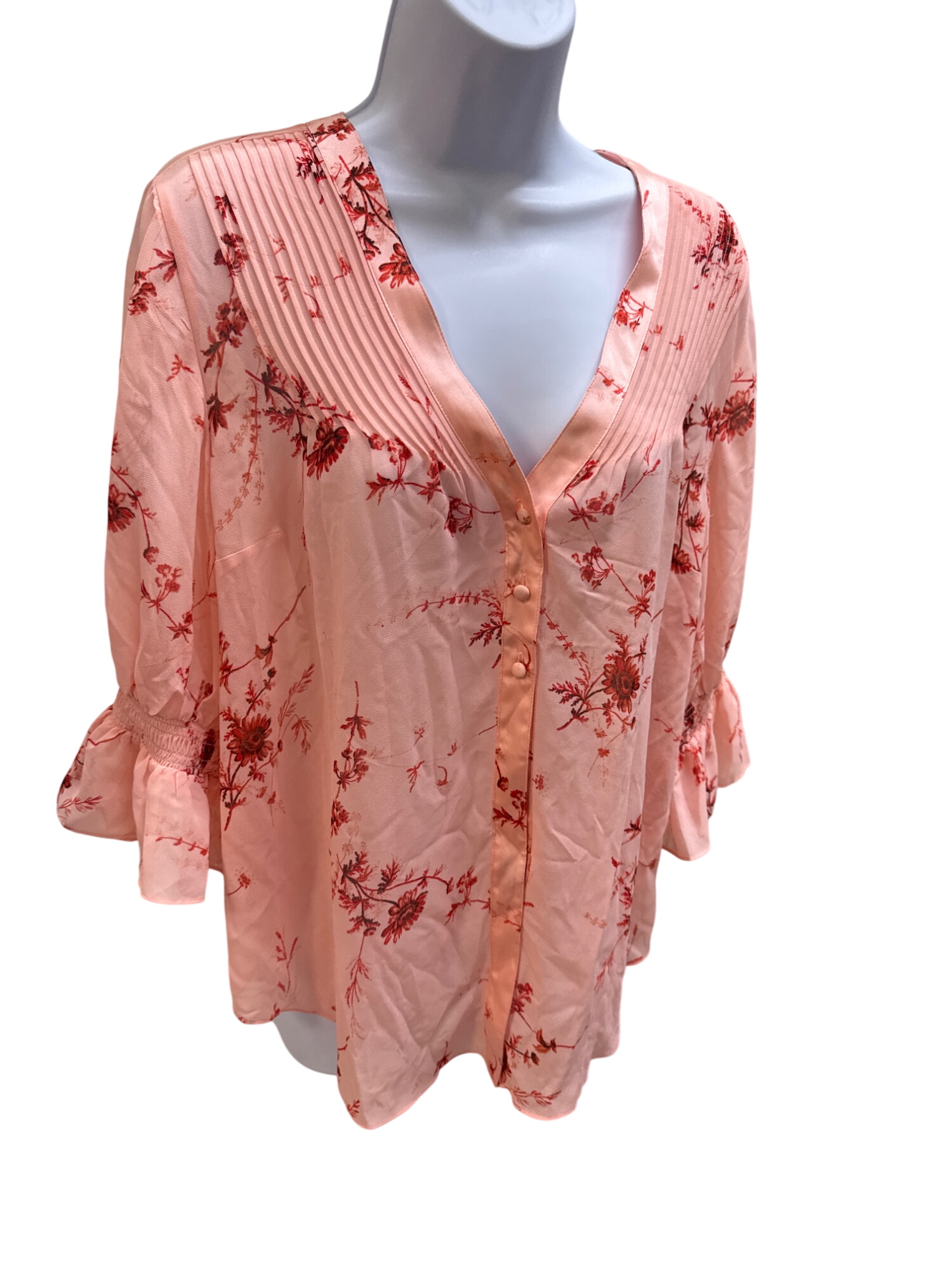Womens Pale Rose Multi Floral Blouse dress shirt