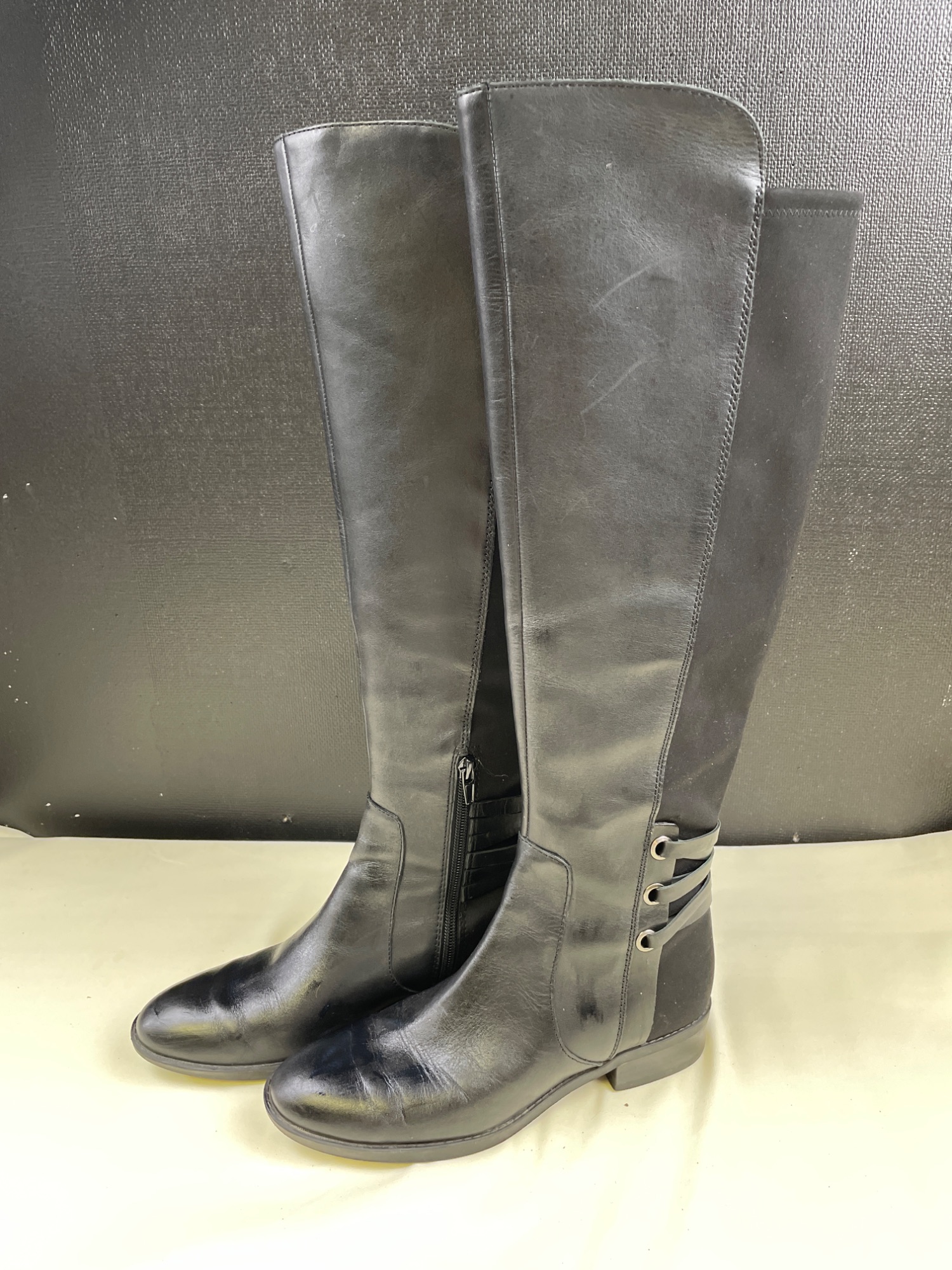 Women's Black Leather Riding Boots/Shoes .5