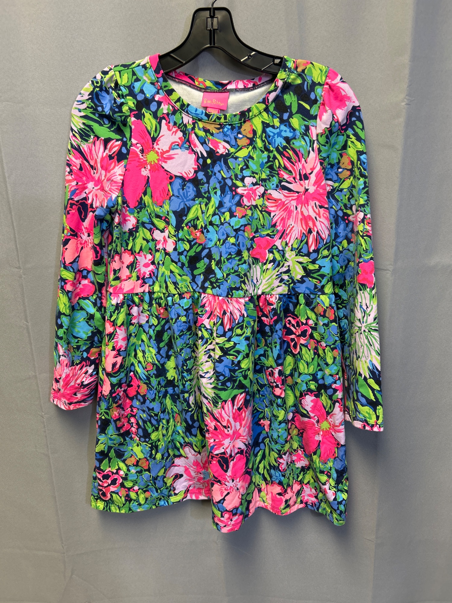 multicolored long sleeve girls dress 12-14
