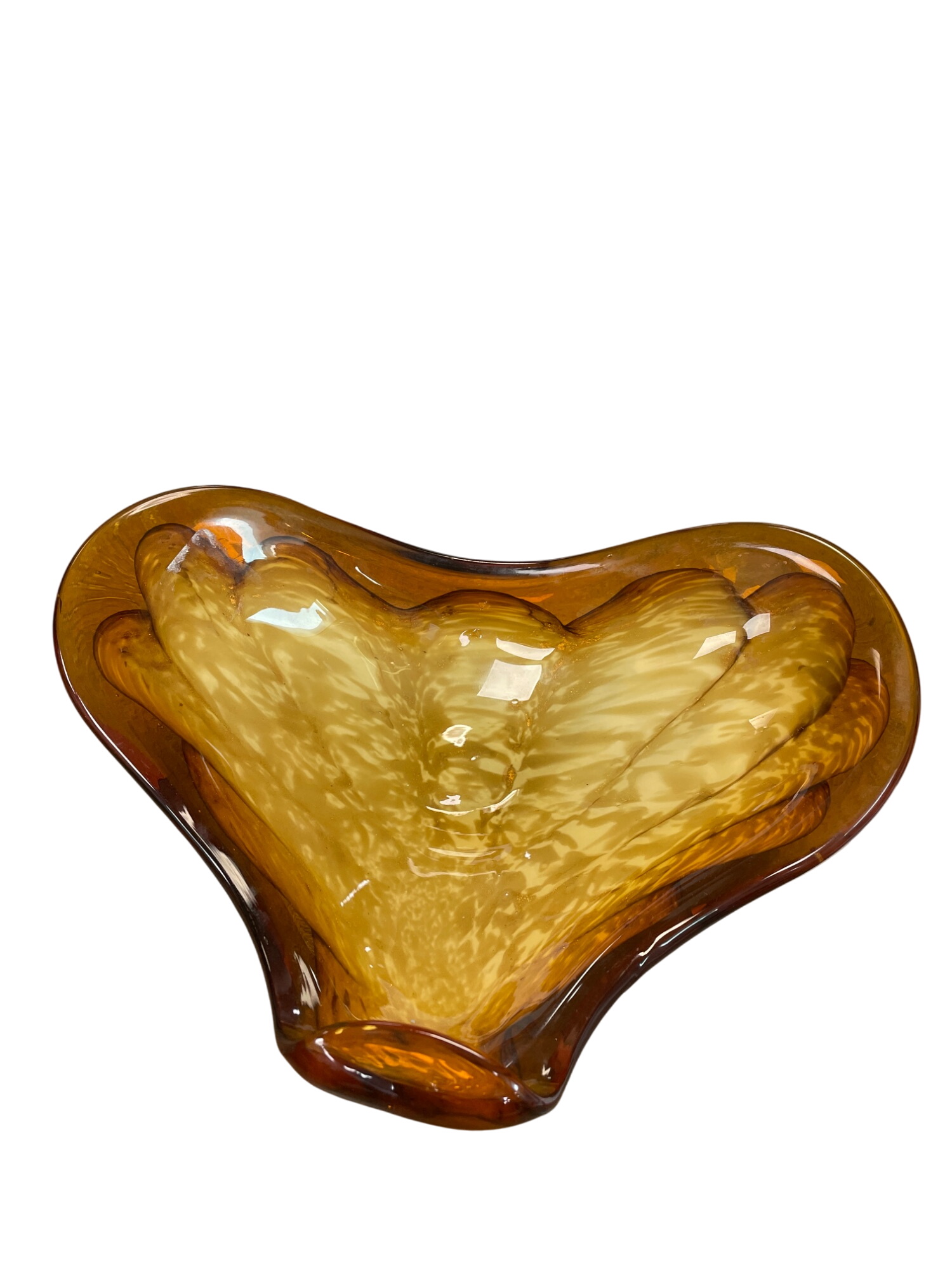 Art Aventurine Amber Glass Bowl Dish