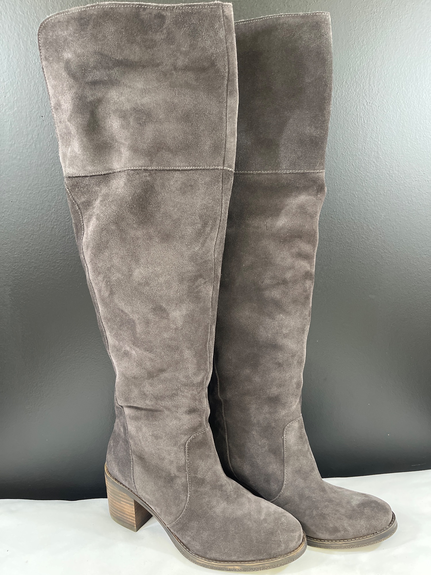 Rayla Women's Charcoal Over the Knee/Heeled Boots Sz 9.5M