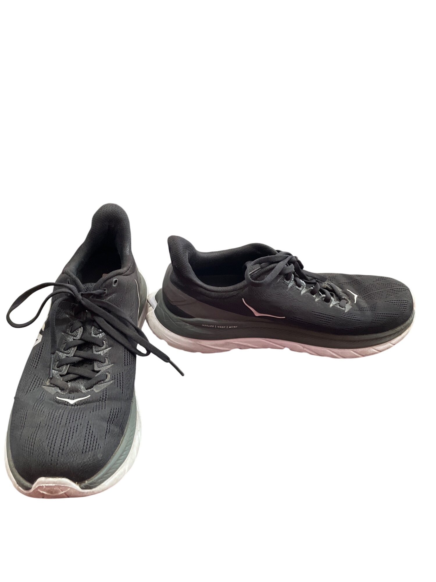 Hoka Mach 4 Profly Mens black white running shoes .5B