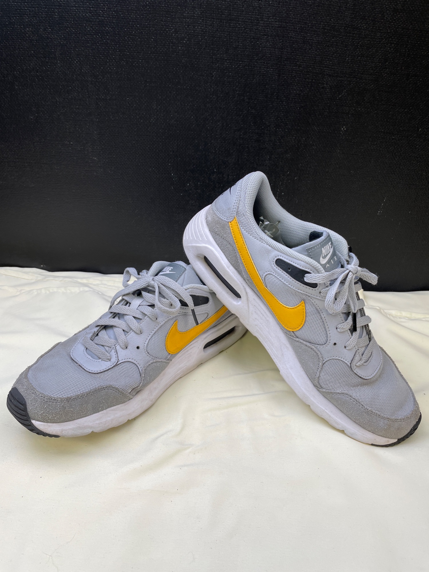 Air Max SC Mens Gray Yellow Sneakers Shoes