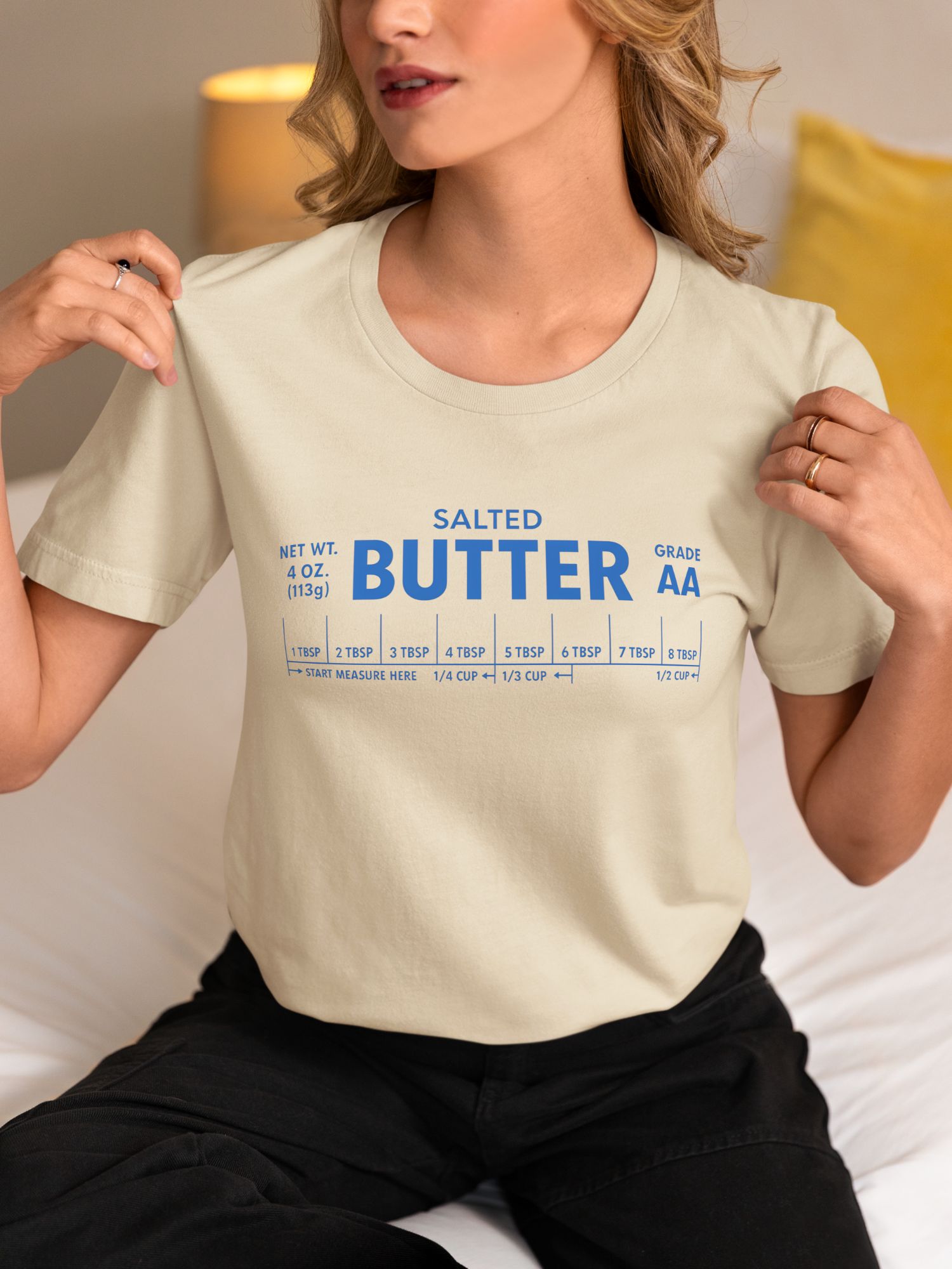 Salted Butter T Shirt Funny Food Graphic Tee for Bakers and Foodies — front view