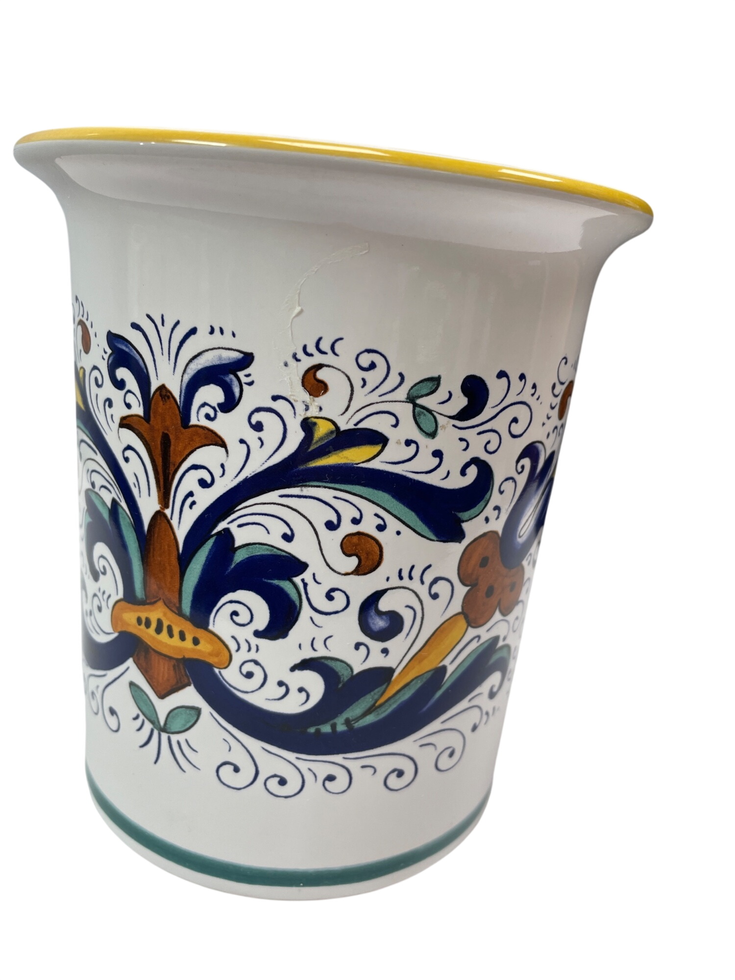 made in Italy Handpainted blue white 6" vase