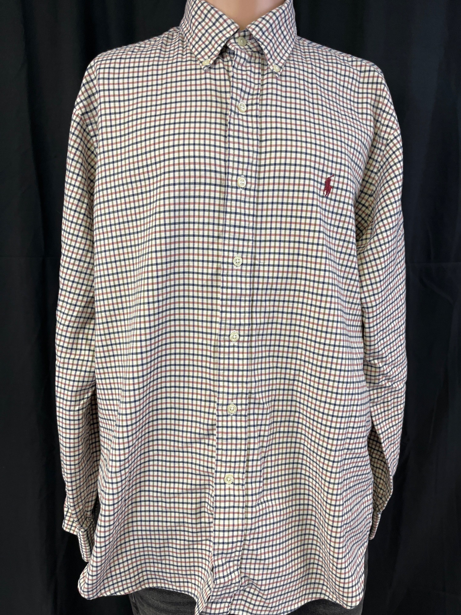 Men's Cream Shirt/Button Up Sz L