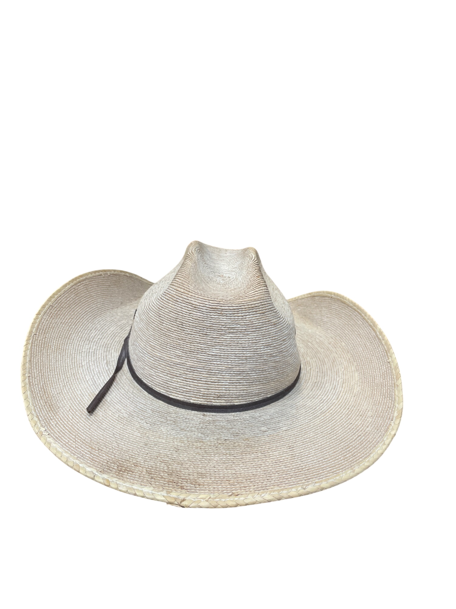 Ariat Mens Straw Cowboy Western Hat With Brown Band SZ 7 3/8