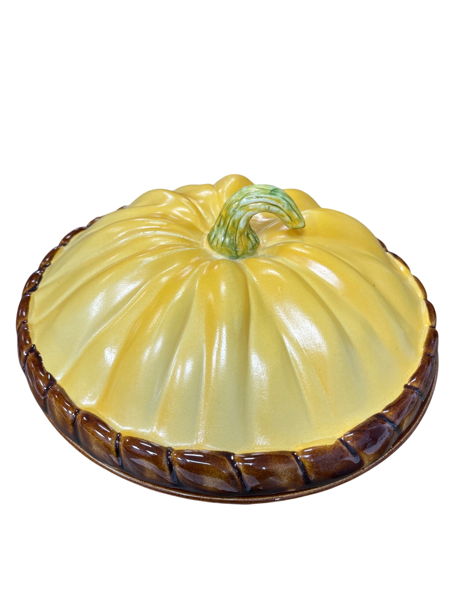 Portuguese Majolica Pumpkin Tureen Covered Hand painted dish
