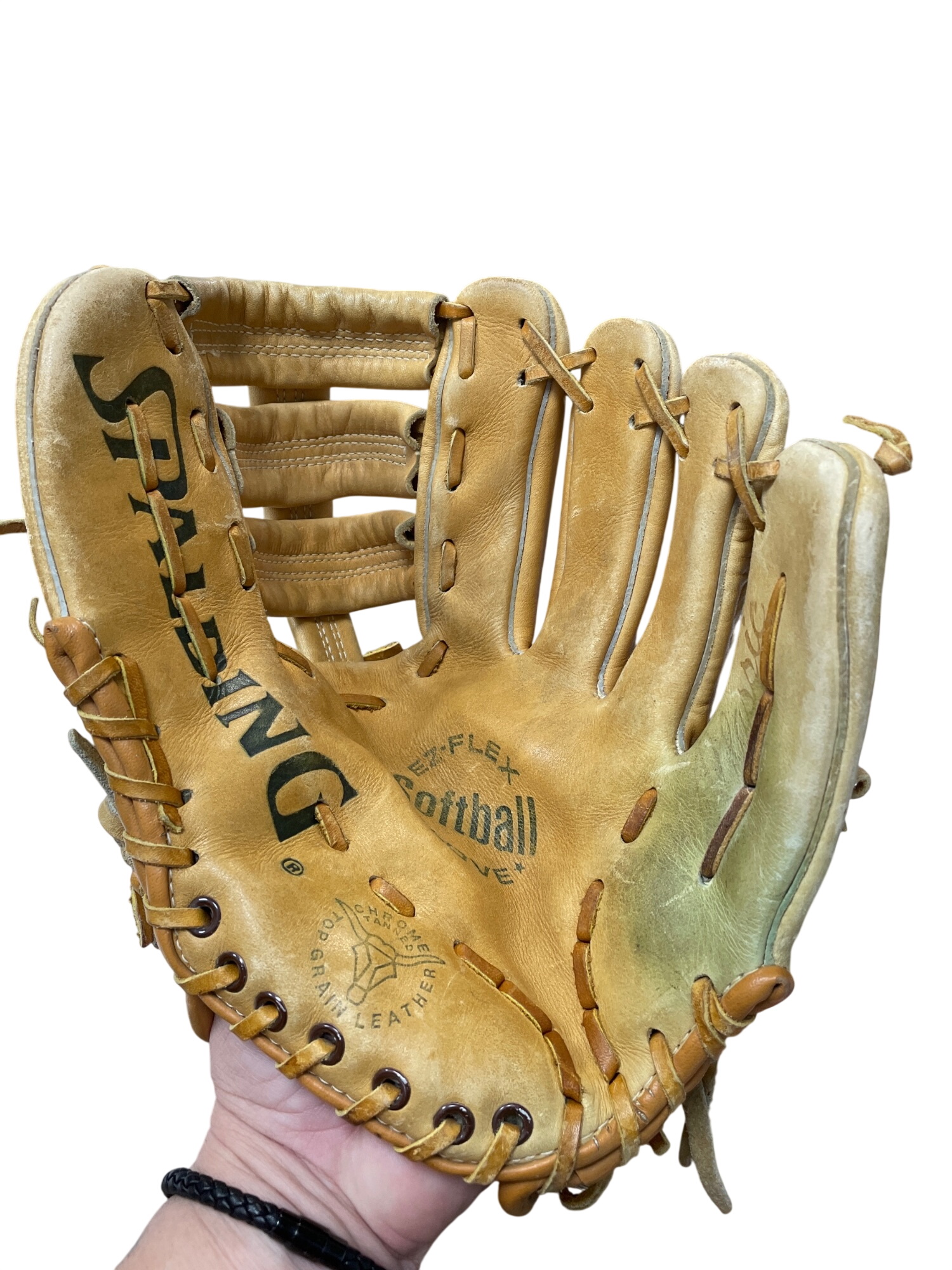 RHT Left wear leather ez flex classic softball glove