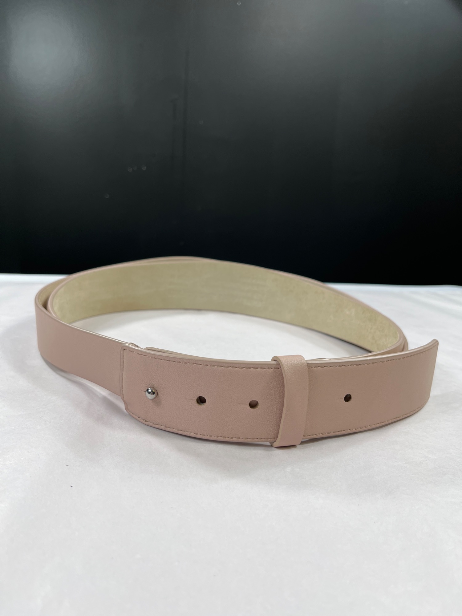 Womens Baby pink Leather Belt