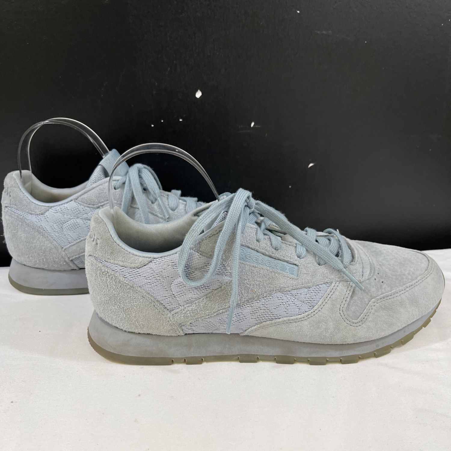 Womens Blue Leather Casual Sneakers