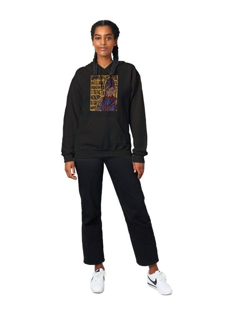 Shuri Black Panther Hoodie Gift for Her Wakanda Forever Hoodie Gift for Women Empowered Woman Hoodie Vintage Hoodie Graphic Hoodies — front view