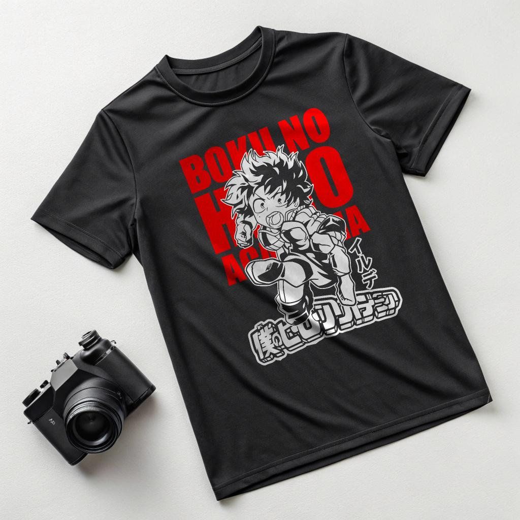 Boku No Hero Academia Anime T-Shirt Unisex Crew Neck Short Sleeve Graphic Tee — front view