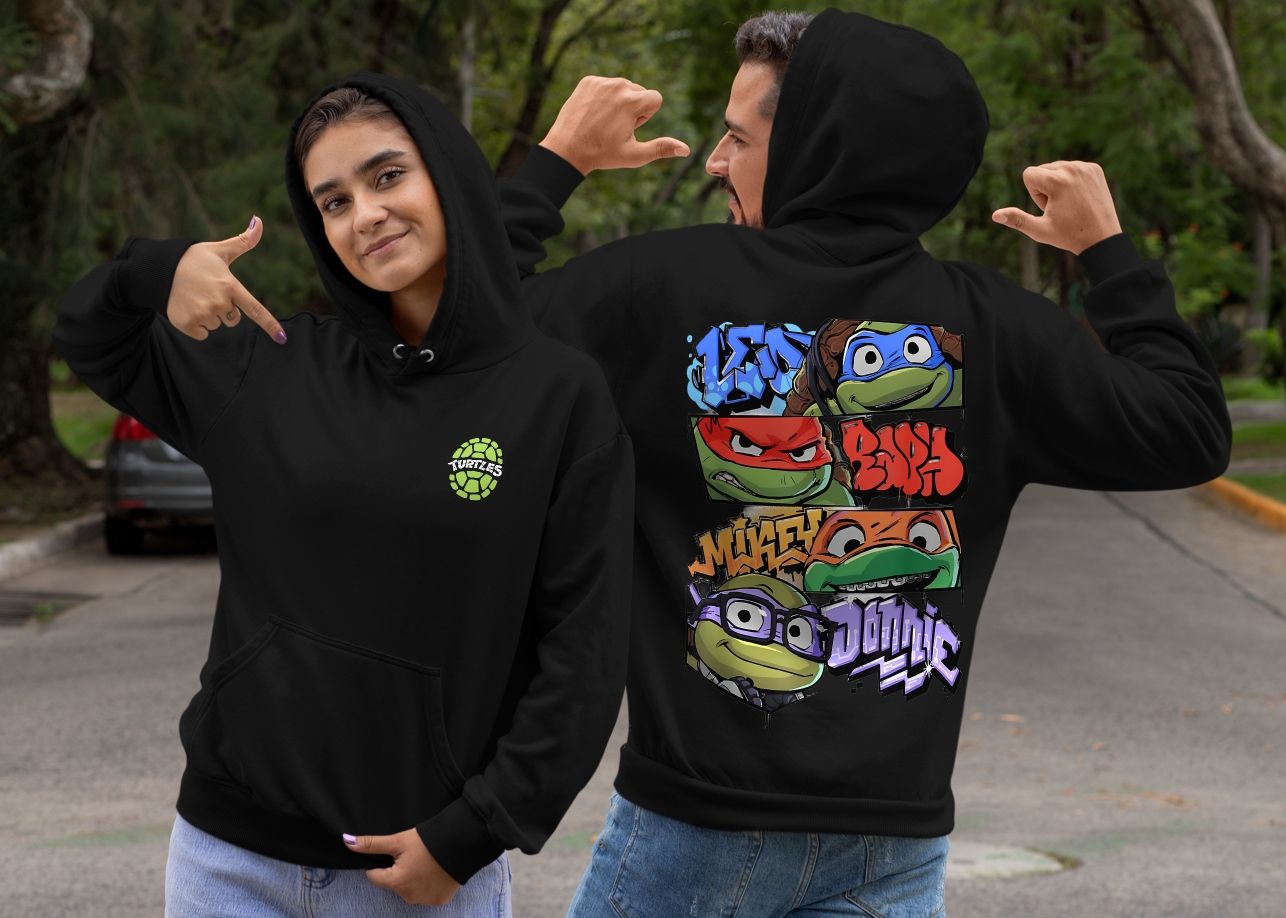 Teenage Mutant Ninja Turtles Black Hoodie — front view