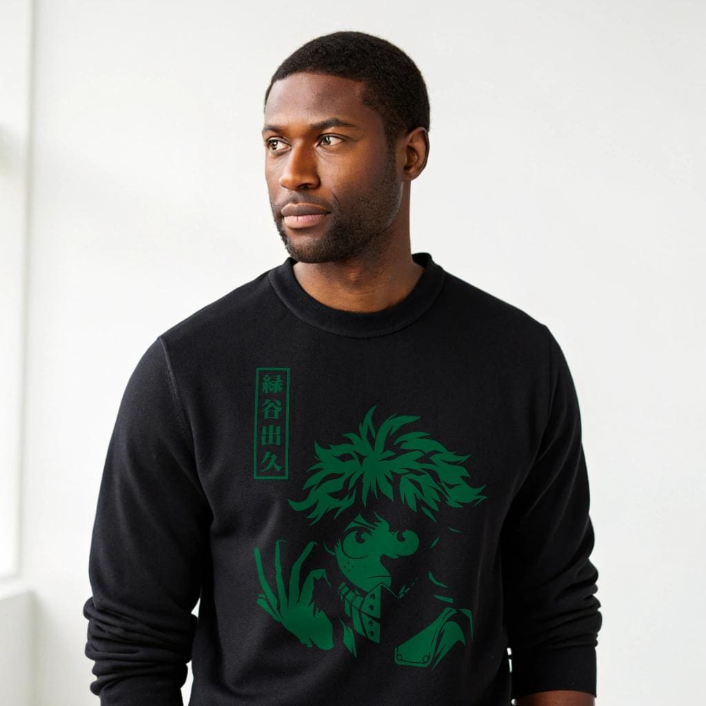 My Hero Academia Izuku Midoriya Crewneck - Anime Inspired Graphic Sweatshirt, Unisex, Sizes S-4XL — back view thumbnail