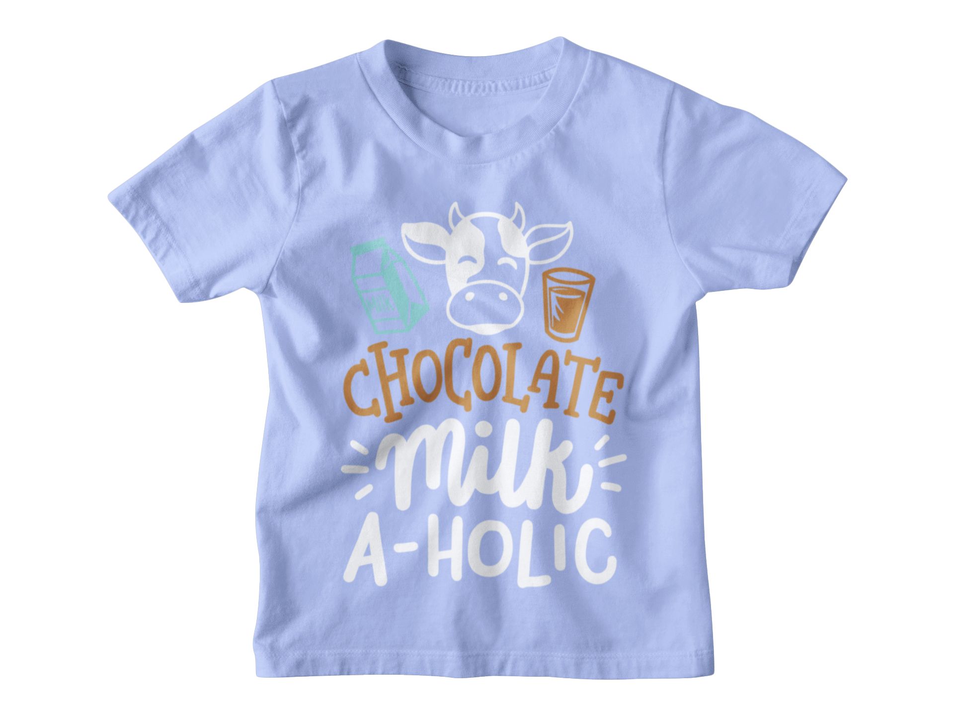 Chocolate Milk A-Holic Kids Tee Funny Graphic T-Shirt Cotton Blend Toddler Sizes — back view thumbnail