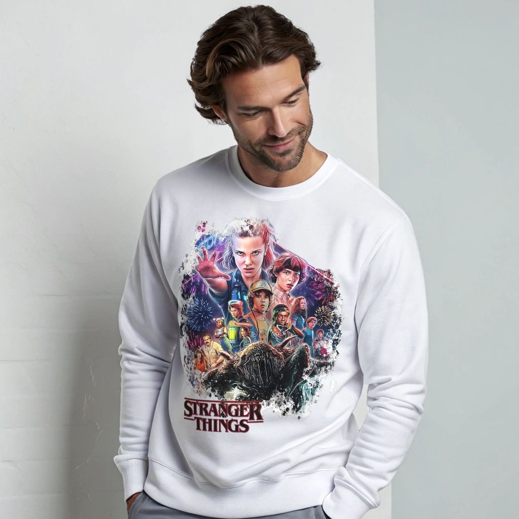 Stranger Things Unisex Sweatshirt With Graphic Design — back view thumbnail