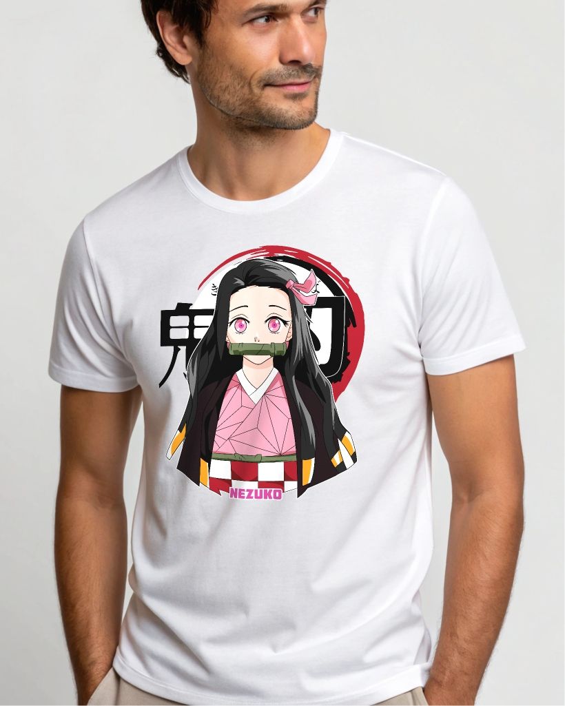 Demon Slayer Nezuko Kamado T-Shirt - Anime Kawaii Graphic Tee, Unisex, Sizes S-4XL" — back view thumbnail