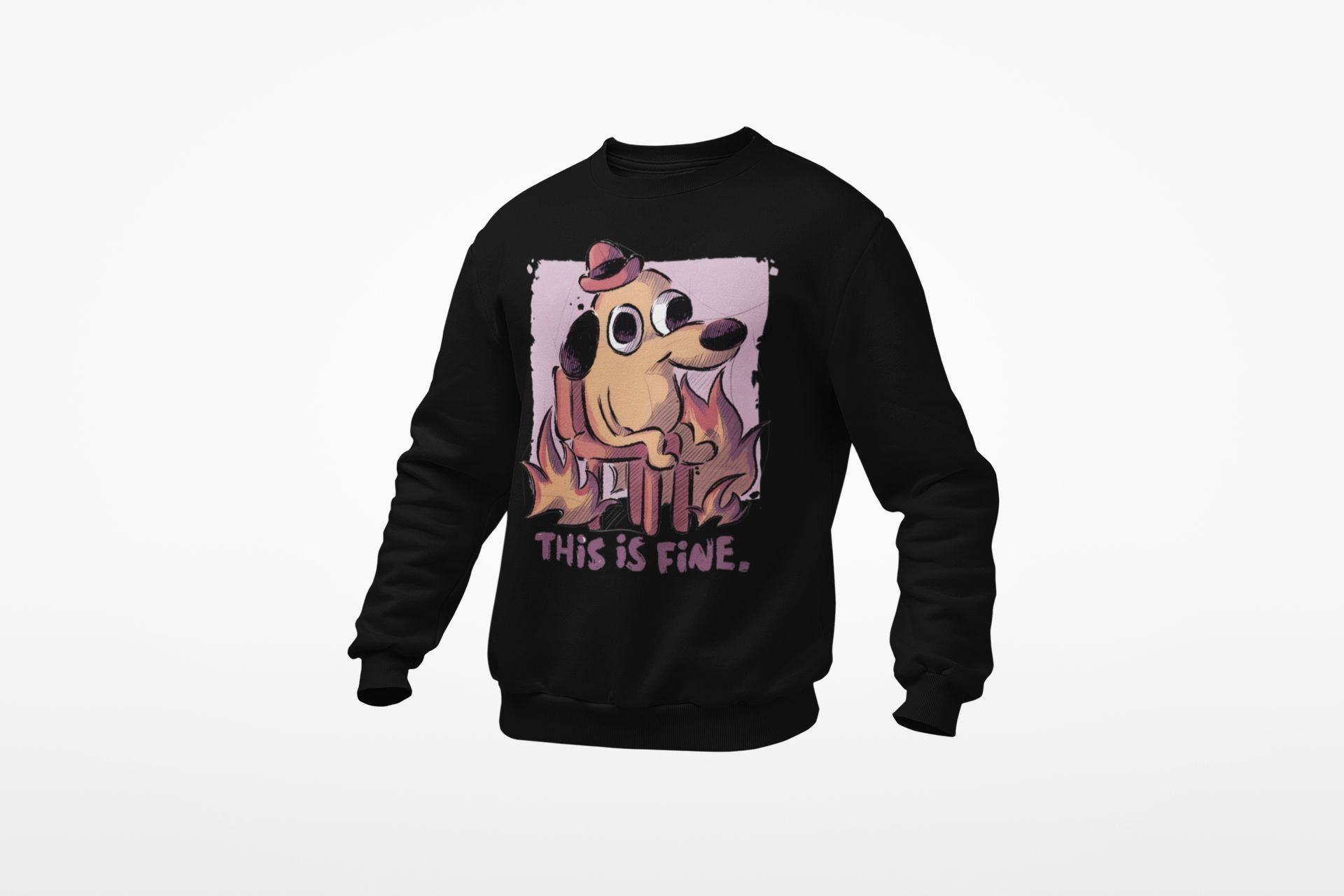 This Is Fine Meme Graphic Sweatshirt/Hoodie/T-Shirt — back view thumbnail